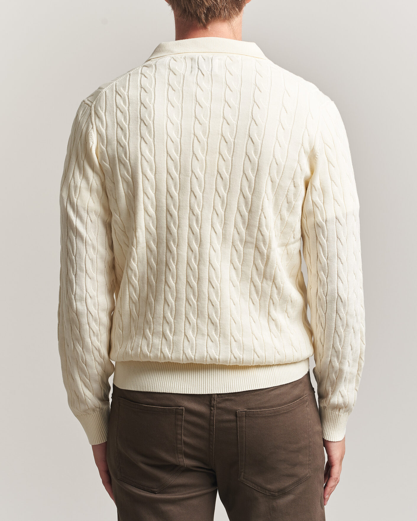 Uomini | Maglieria | Gant | Cotton Cable Polo Cream