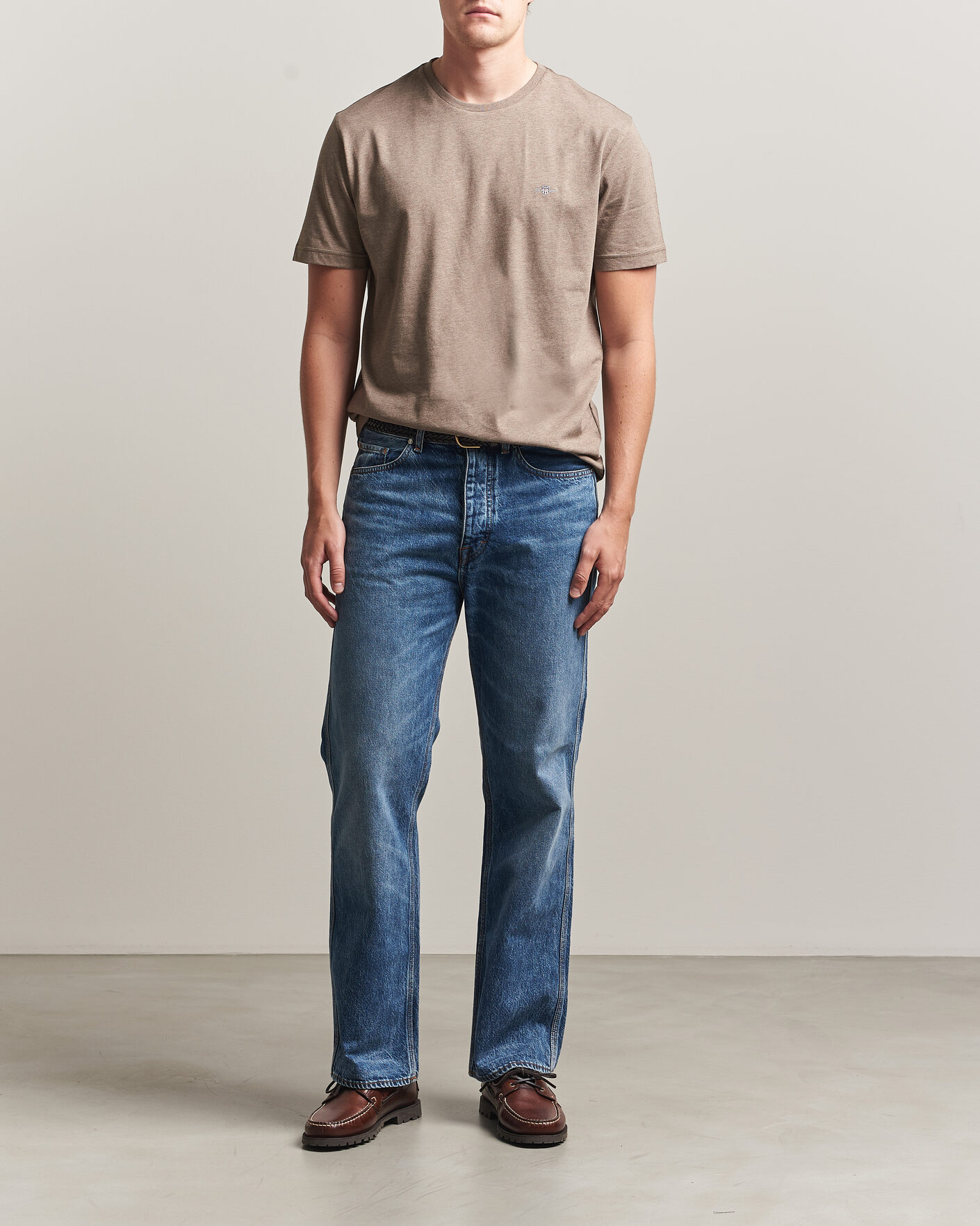 Uomini | T-shirt | Gant | The Original T-Shirt Dark Hazelnut Melange