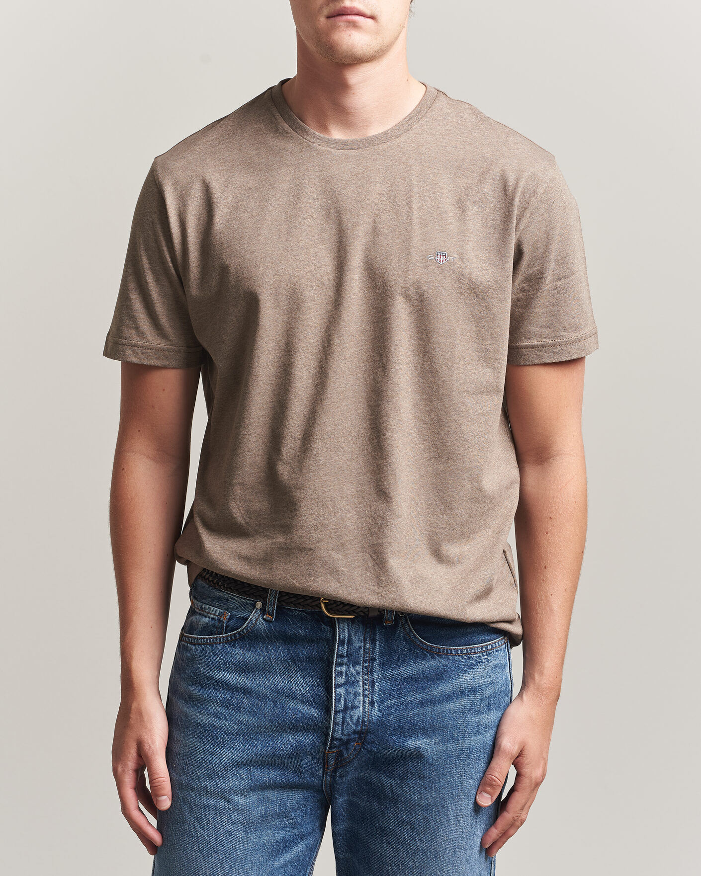 Uomini | T-shirt | Gant | The Original T-Shirt Dark Hazelnut Melange