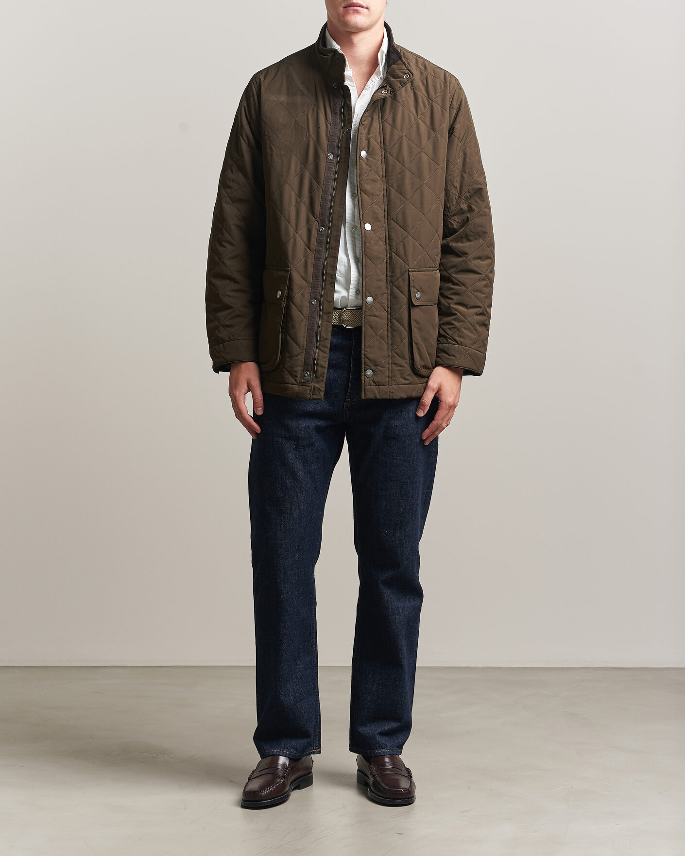 Uomini | Giacche | Gant | Classic Quilted Mid Jacket Black Brown