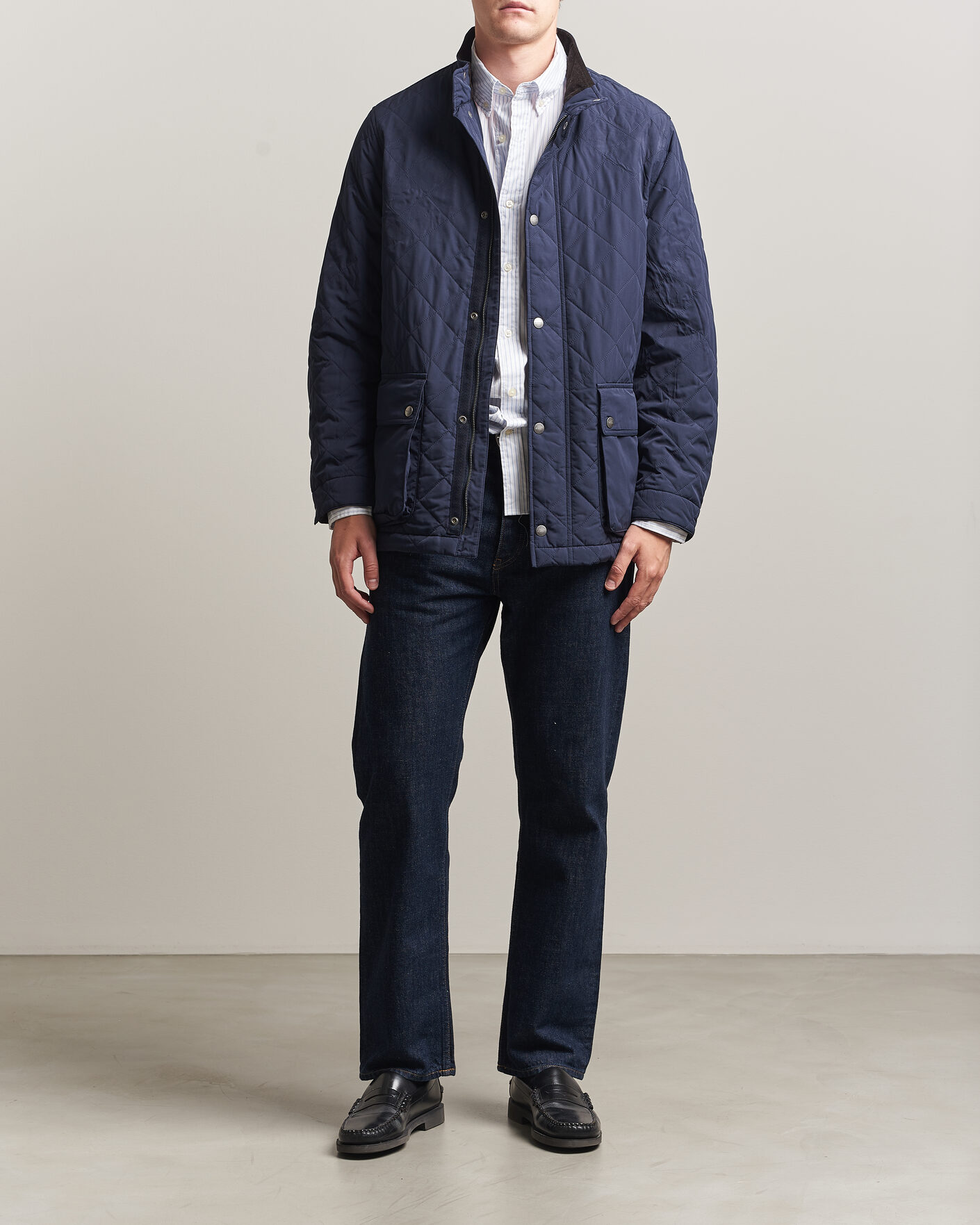 Uomini | Giacche | Gant | Classic Quilted Mid Jacket Evening Blue