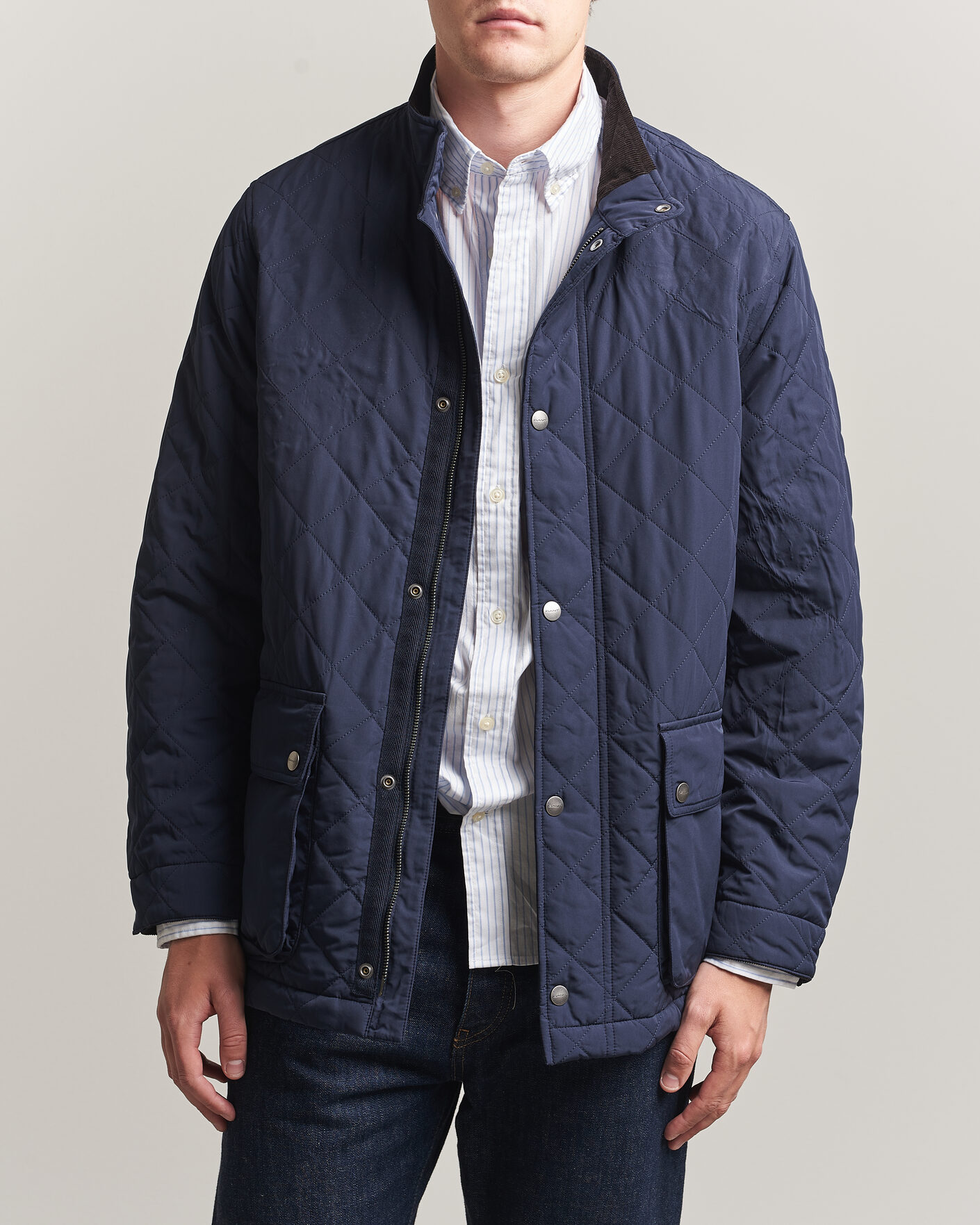 Uomini | Giacche | Gant | Classic Quilted Mid Jacket Evening Blue