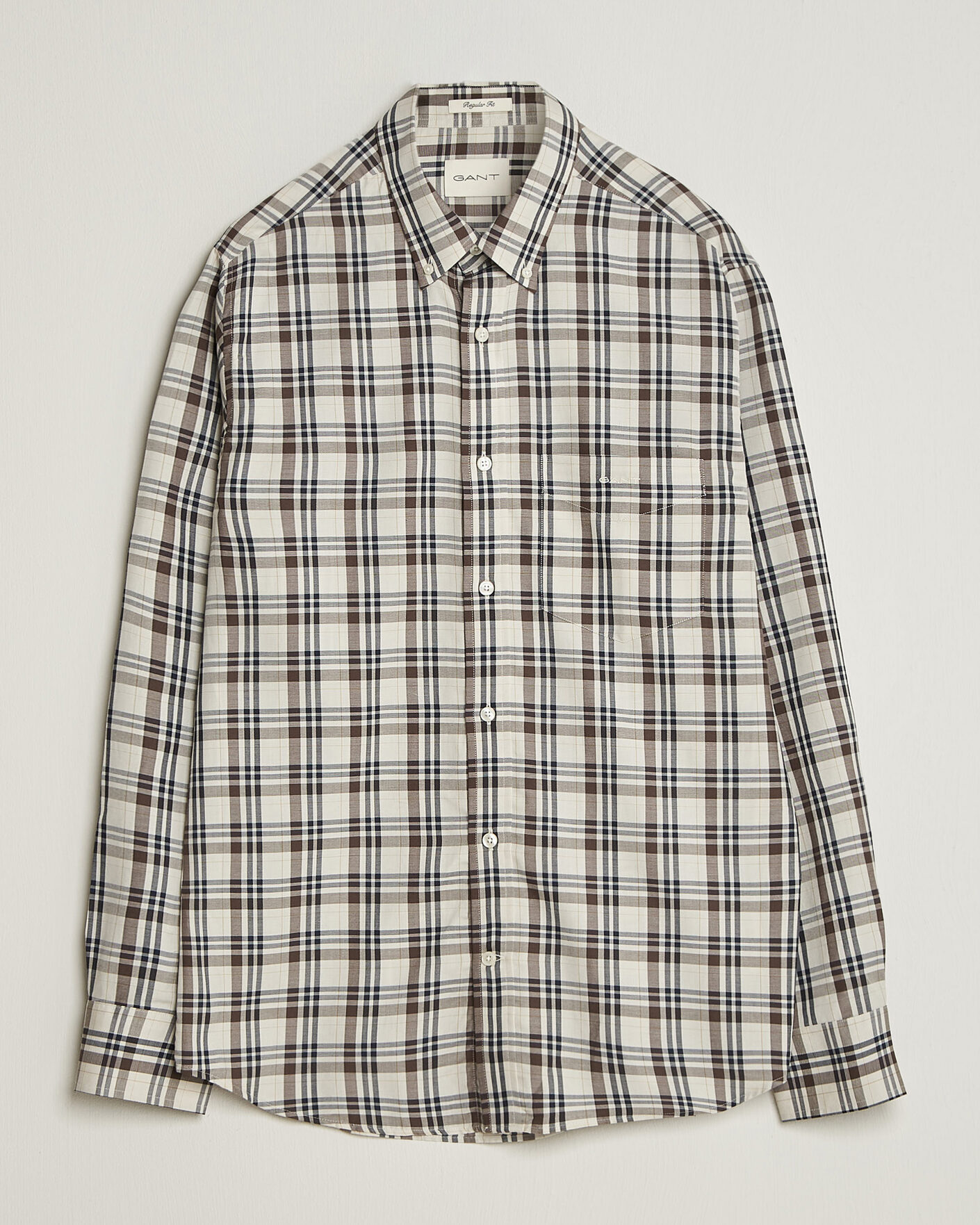 Uomini | Camicie | Gant | Regular Fit Twill Checked Shirt Sand