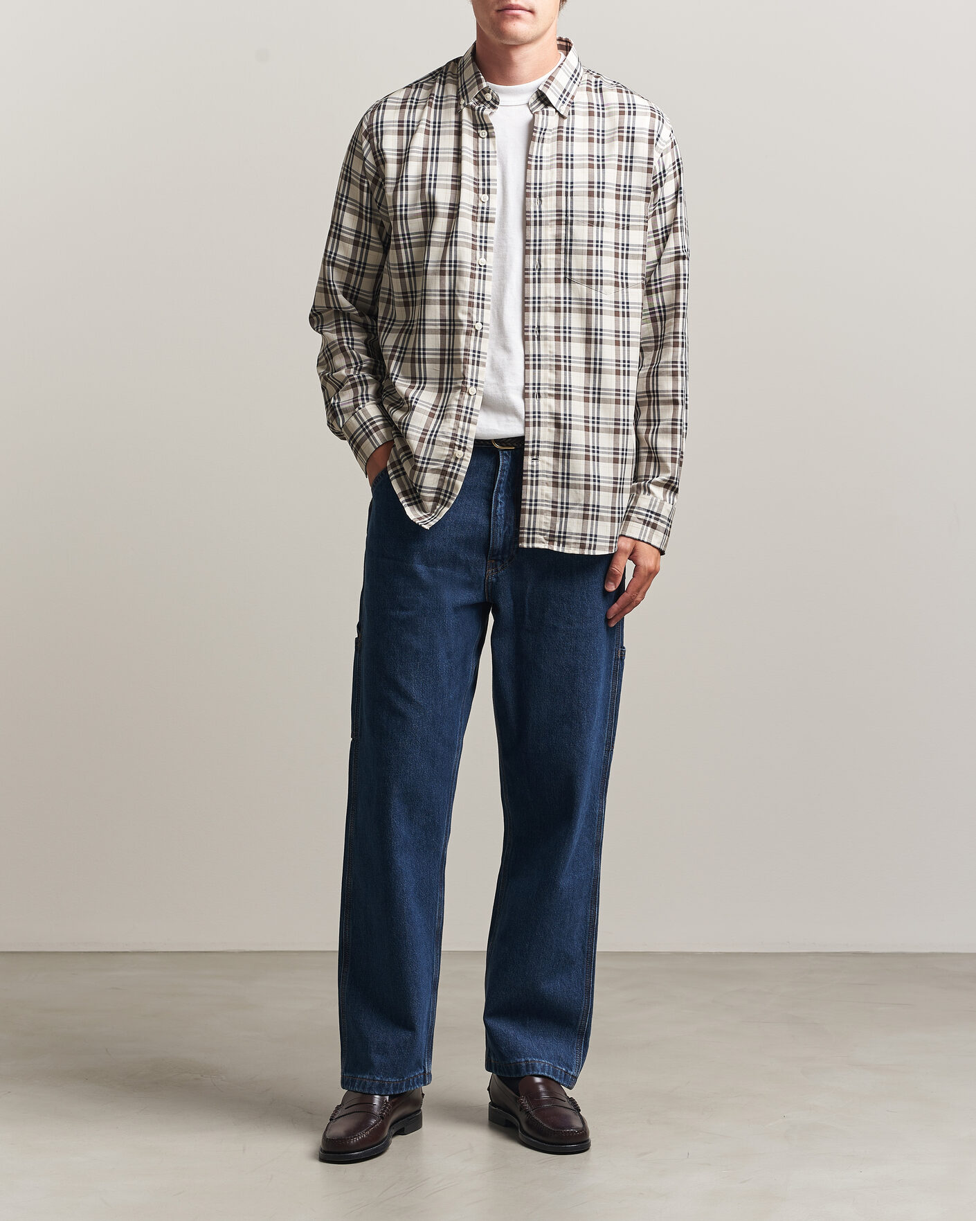 Uomini | Camicie | Gant | Regular Fit Twill Checked Shirt Sand