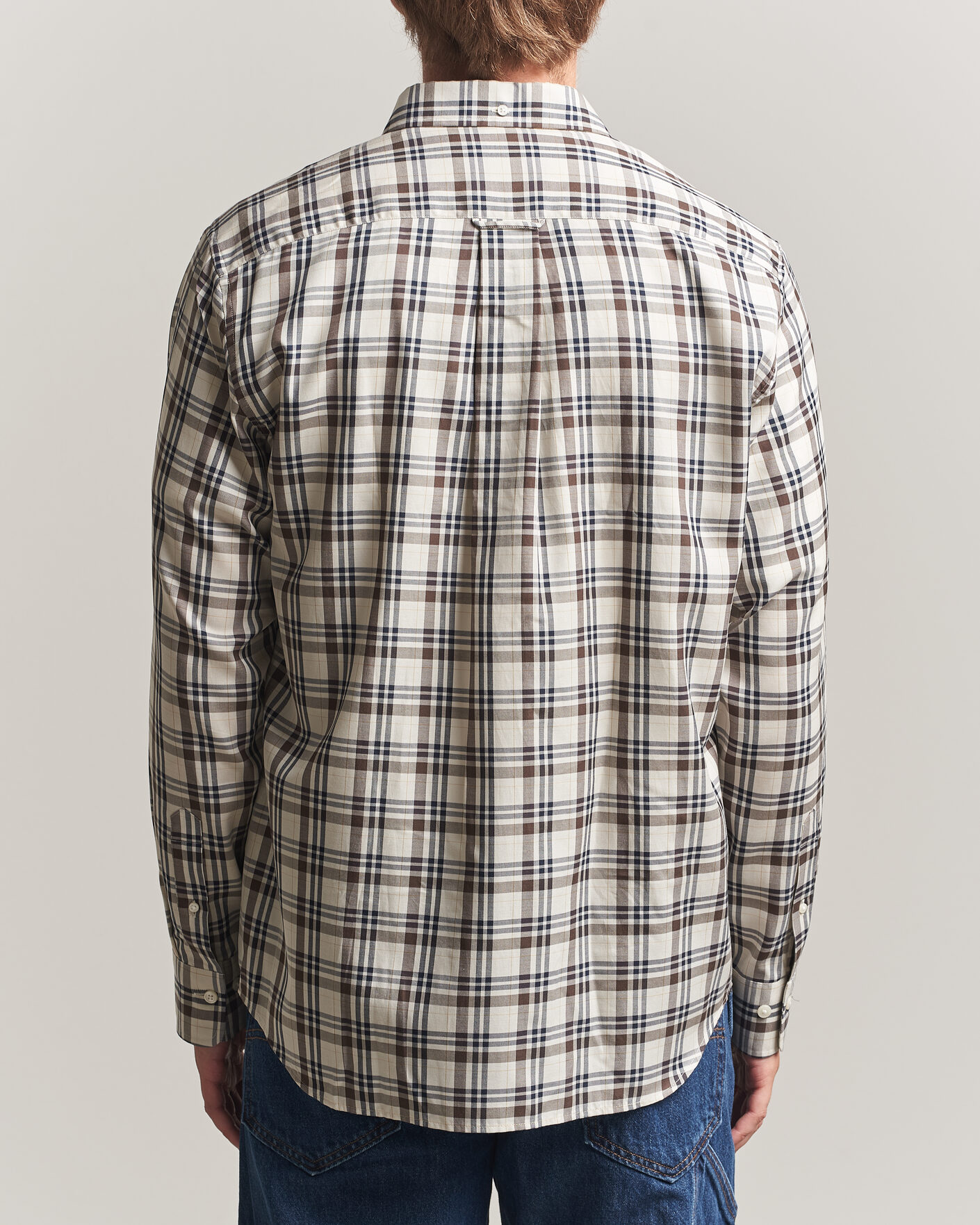 Uomini | Camicie | Gant | Regular Fit Twill Checked Shirt Sand