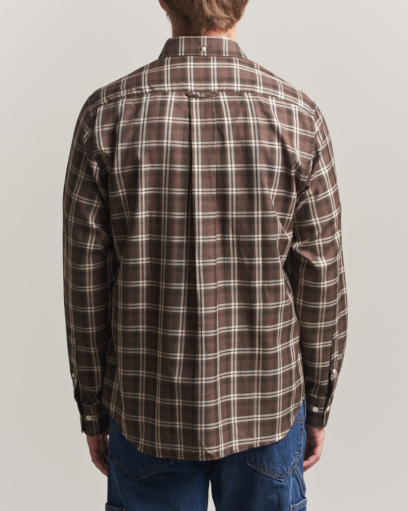 Uomini | Camicie | Gant | Regular Fit Twill Checked Shirt Faded Taupe