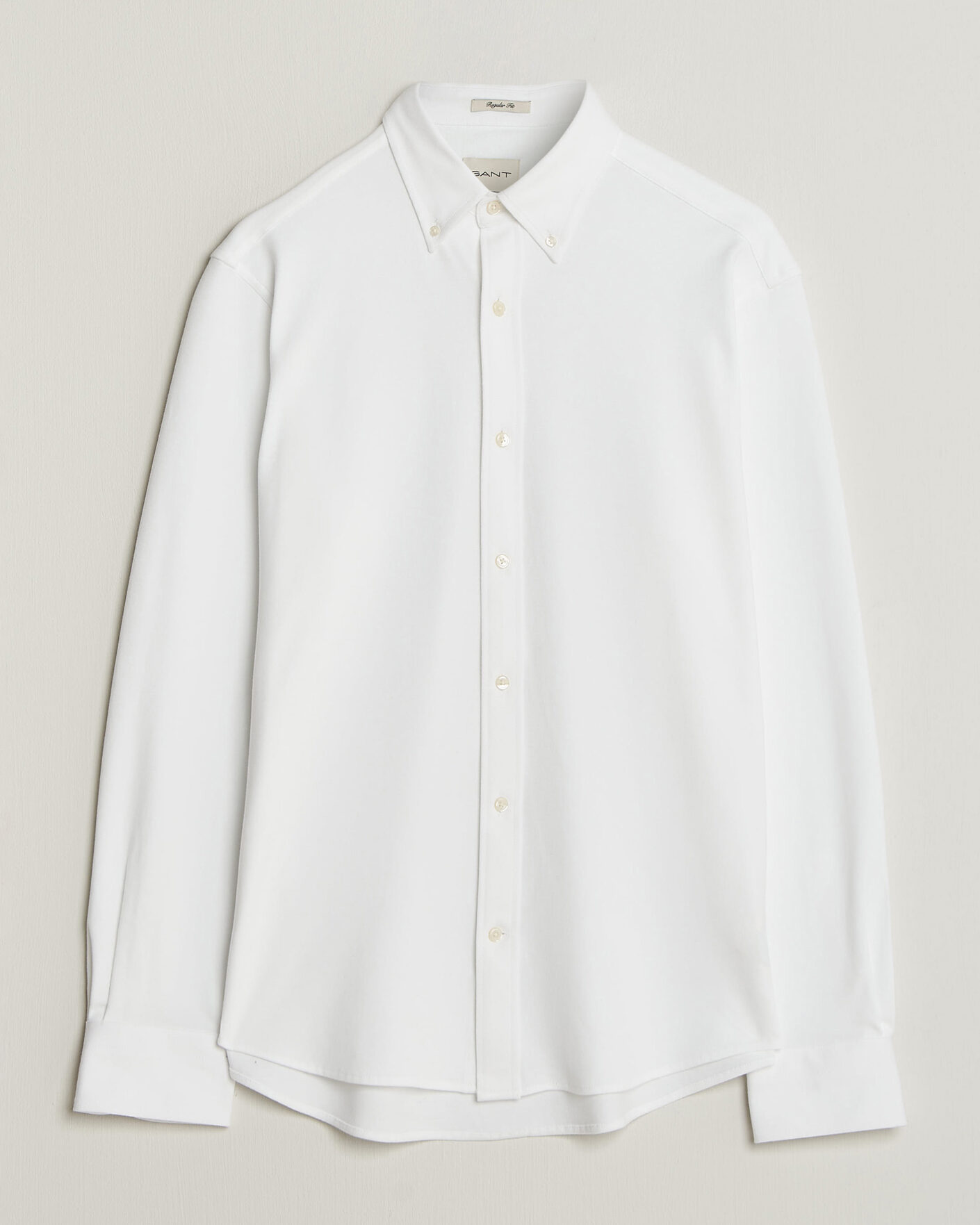 Uomini | Camicie | Gant | Regular Fit Jersey Pique Shirt White
