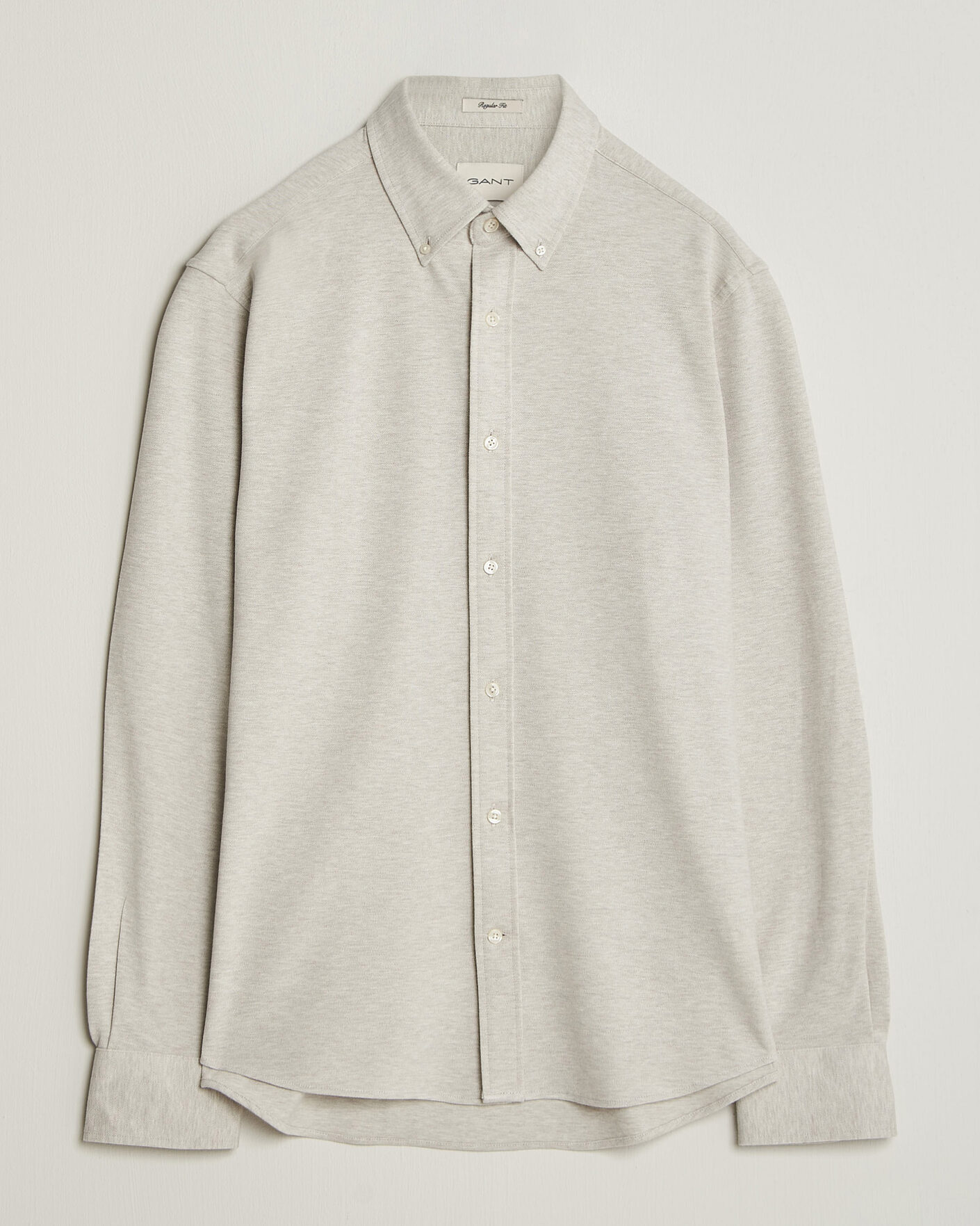 Uomini | Camicie | Gant | Regular Fit Jersey Pique Shirt Light Beige Melange