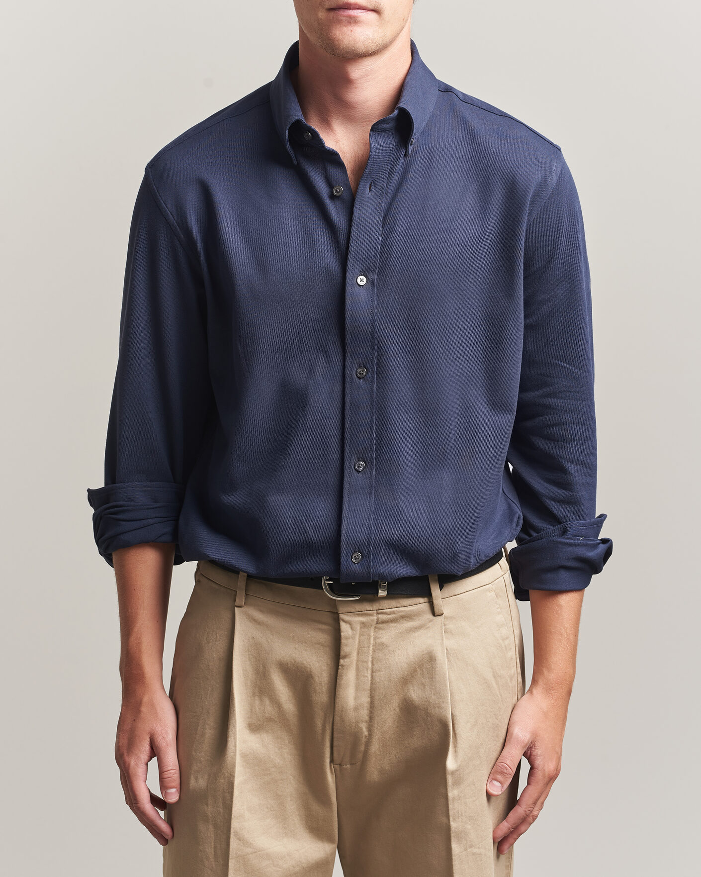 Uomini | Camicie | Gant | Regular Fit Jersey Pique Shirt Marine