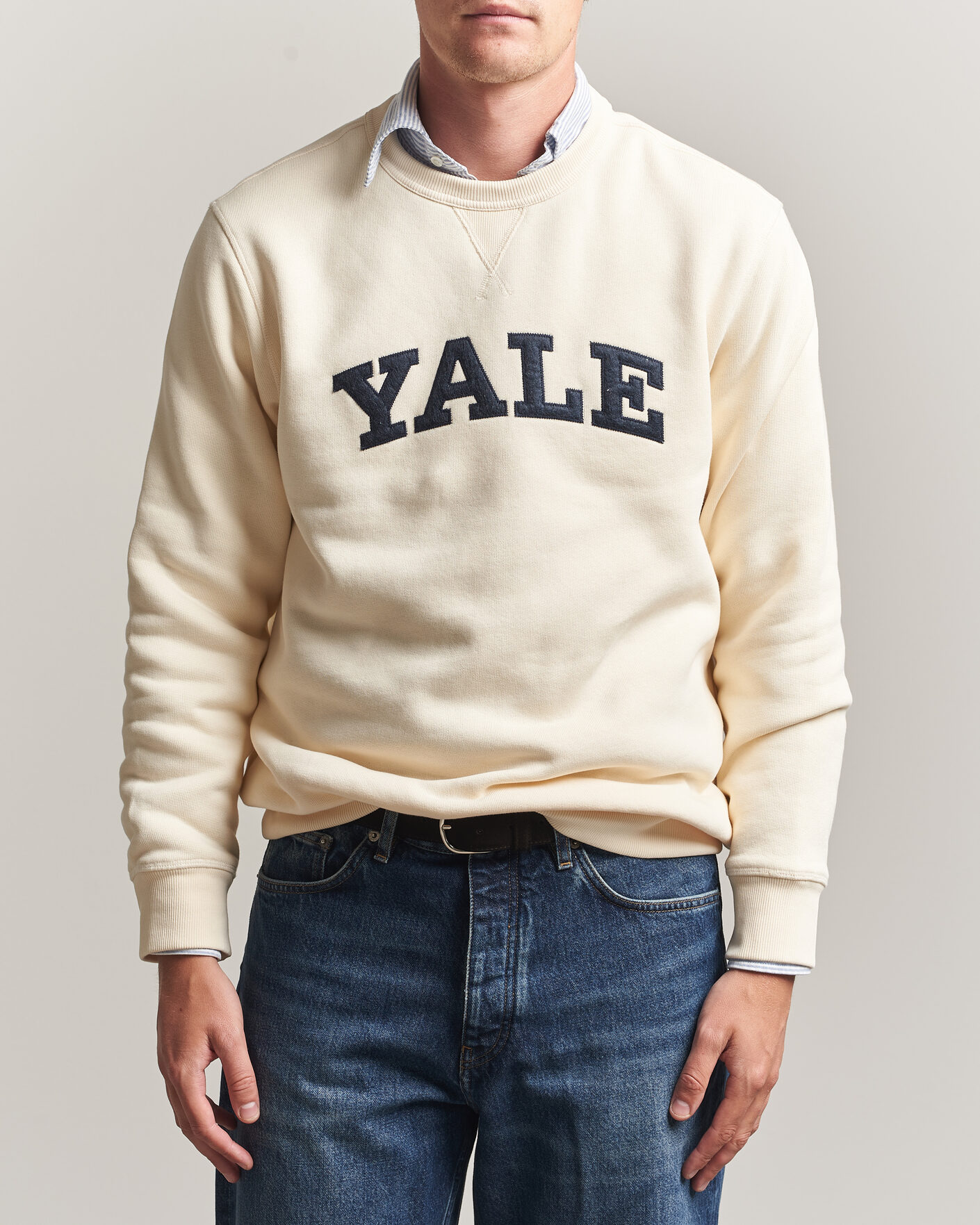 Uomini | Maglieria | Gant | YALE Crew Neck Sweatshirt Cream
