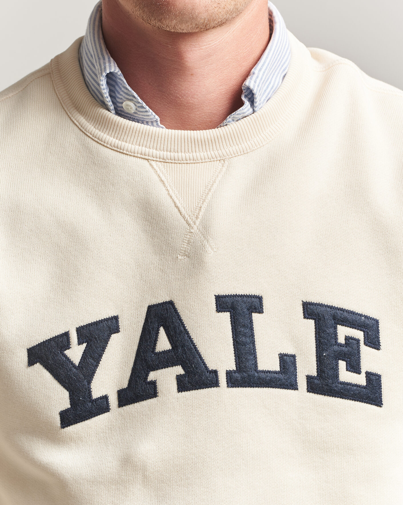 Uomini | Maglieria | Gant | YALE Crew Neck Sweatshirt Cream
