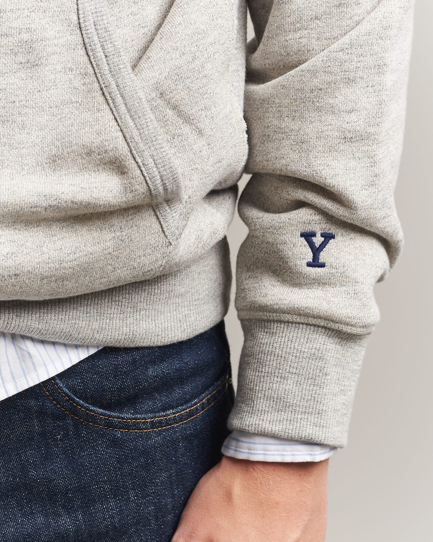 Uomini | Maglieria | Gant | YALE Hoodie Grey Melange