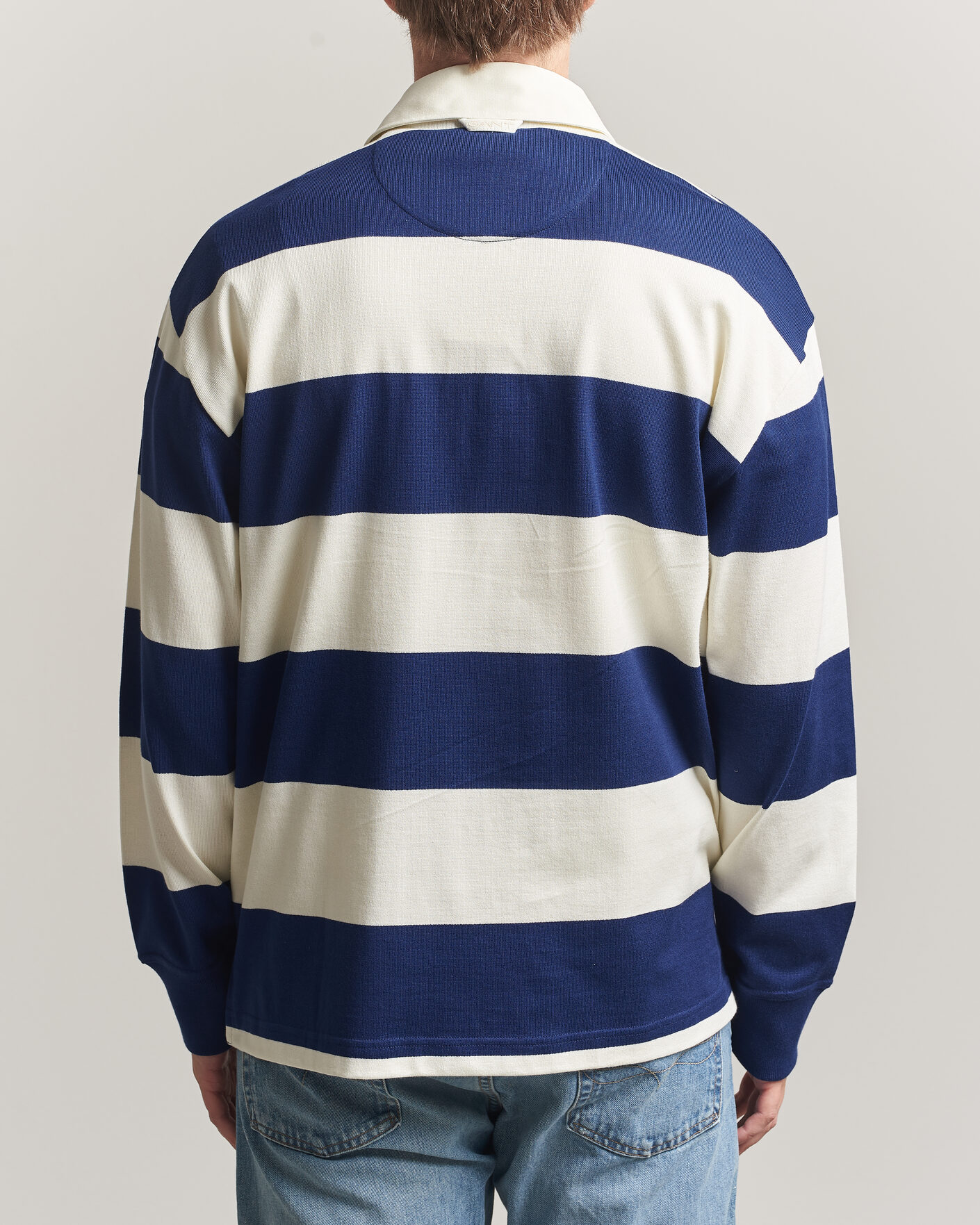Uomini | Maglieria | Gant | YALE Striped Heavy Rugger Rich Navy