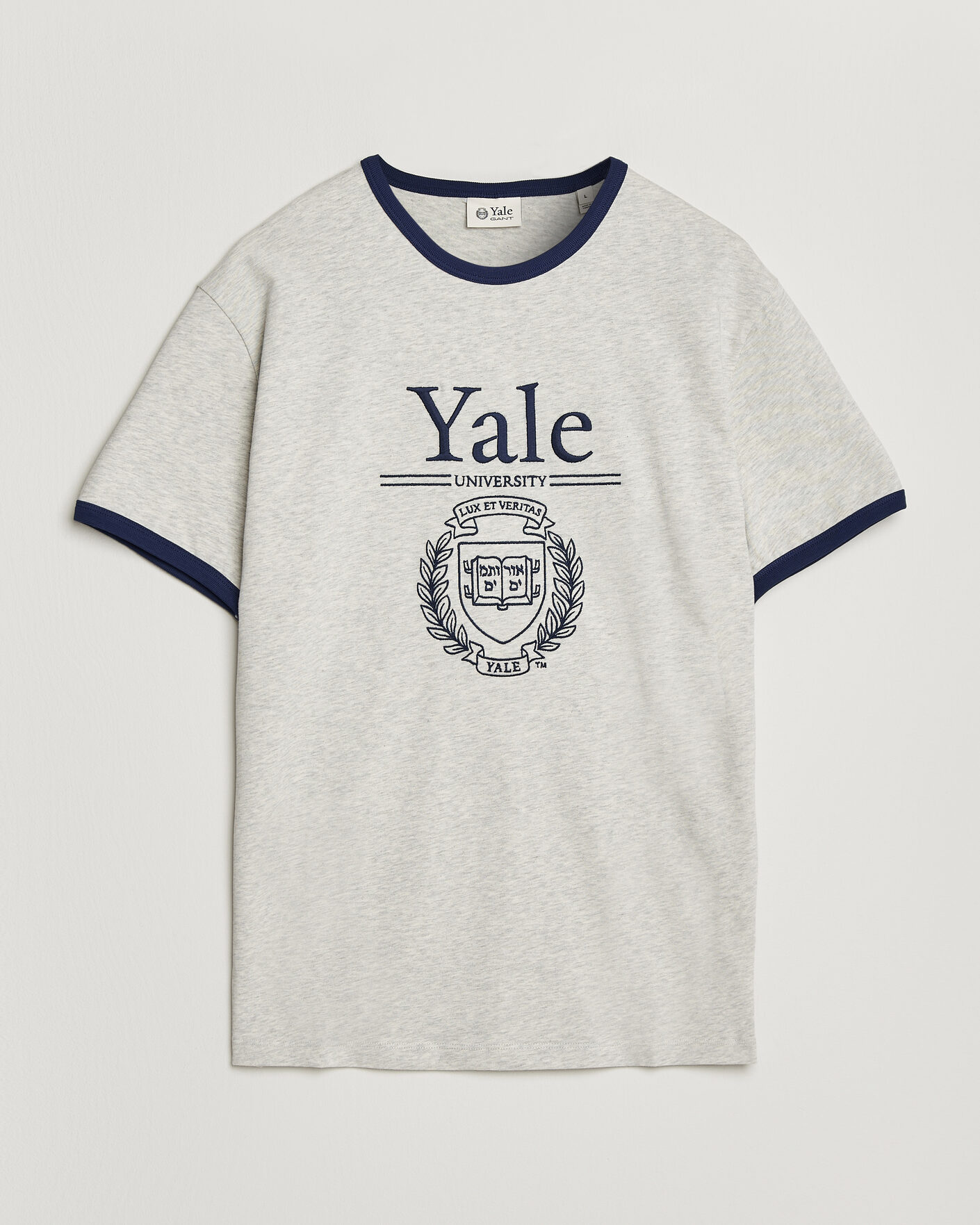 Uomini | T-shirt | Gant | YALE Crew Neck T-Shirt Grey Melange