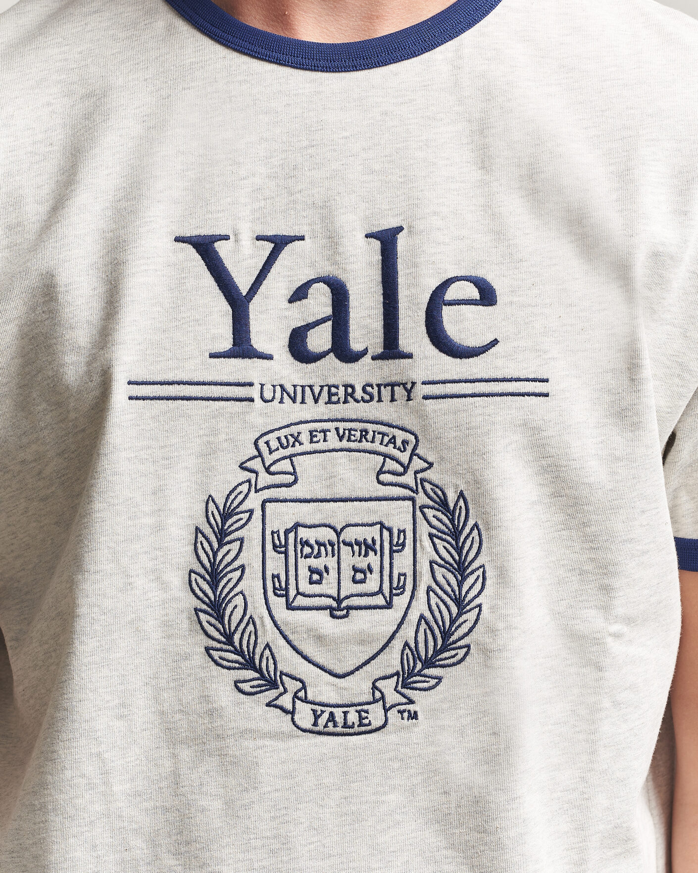 Uomini | T-shirt | Gant | YALE Crew Neck T-Shirt Grey Melange