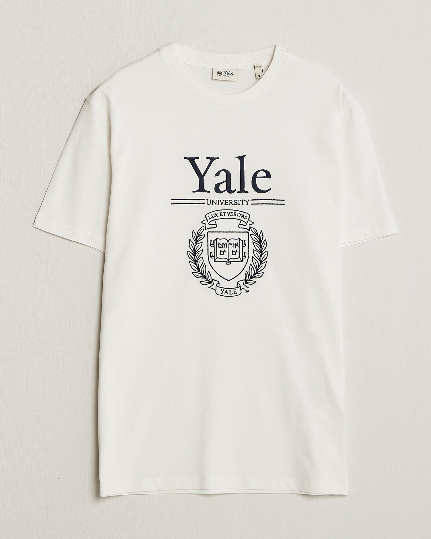 Uomini | T-shirt | Gant | YALE Crew Neck T-Shirt Eggshell