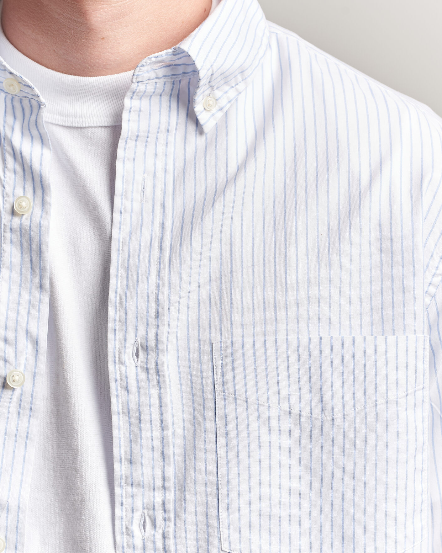 Uomini | Camicie | Gant | YALE Regular Fit Striped Oxford Shirt Light Blue