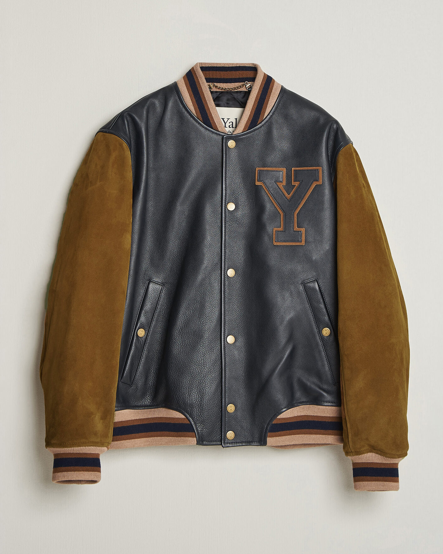 Uomini | Giacche | Gant | YALE Suede/Leather Varsity Jacket Navy