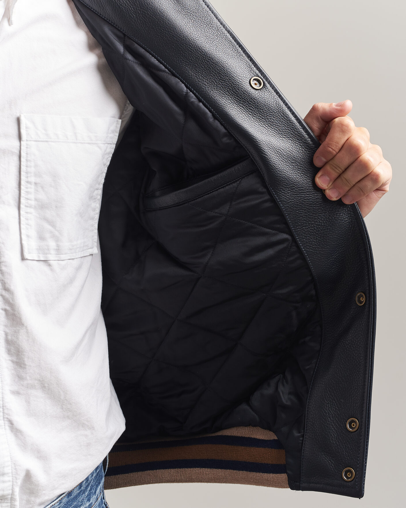 Uomini | Giacche | Gant | YALE Suede/Leather Varsity Jacket Navy