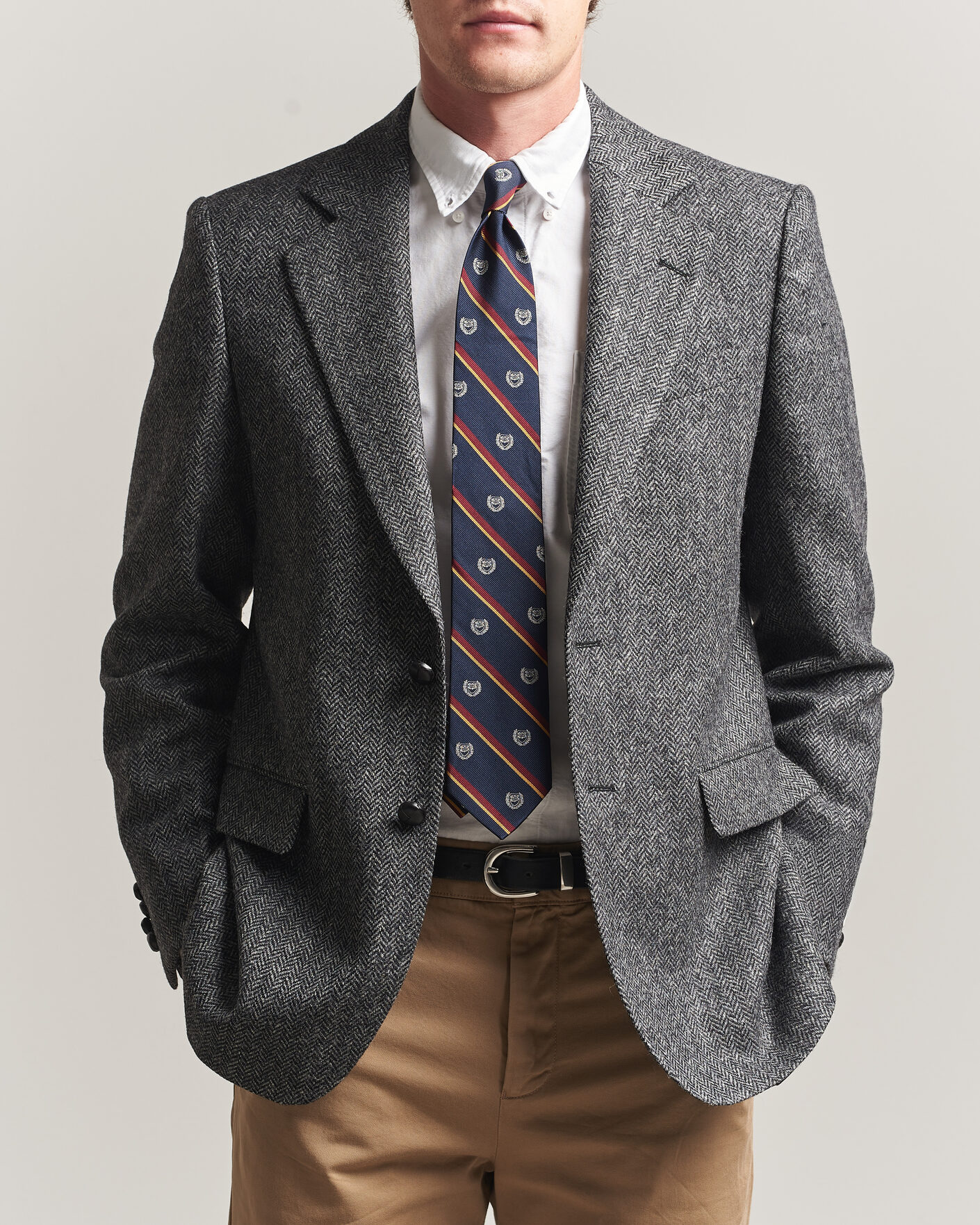 Uomini | Blazers | Gant | YALE Tweed Blazer Black Grey