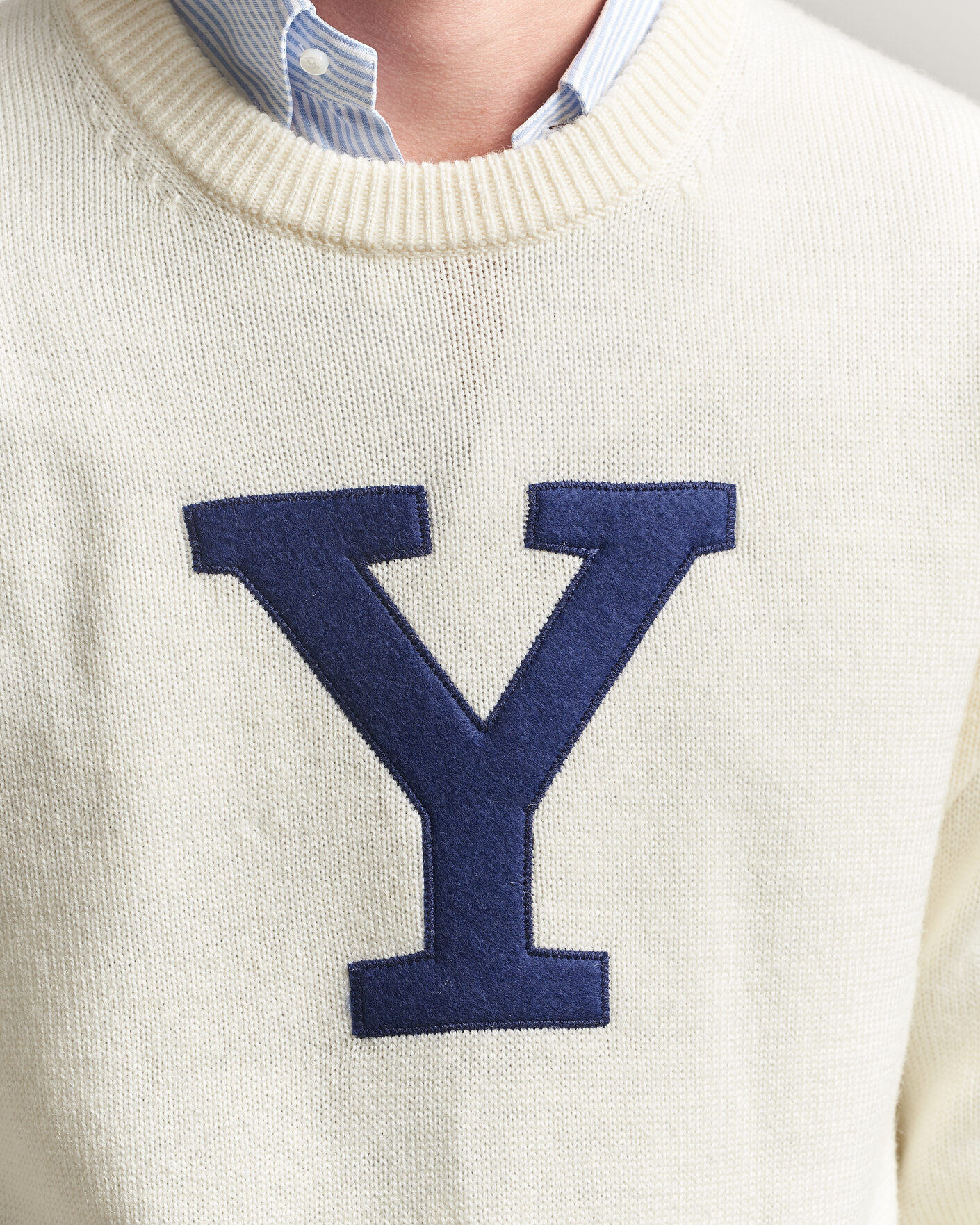 Uomini | Maglieria | Gant | YALE Merino Crew Neck Cream