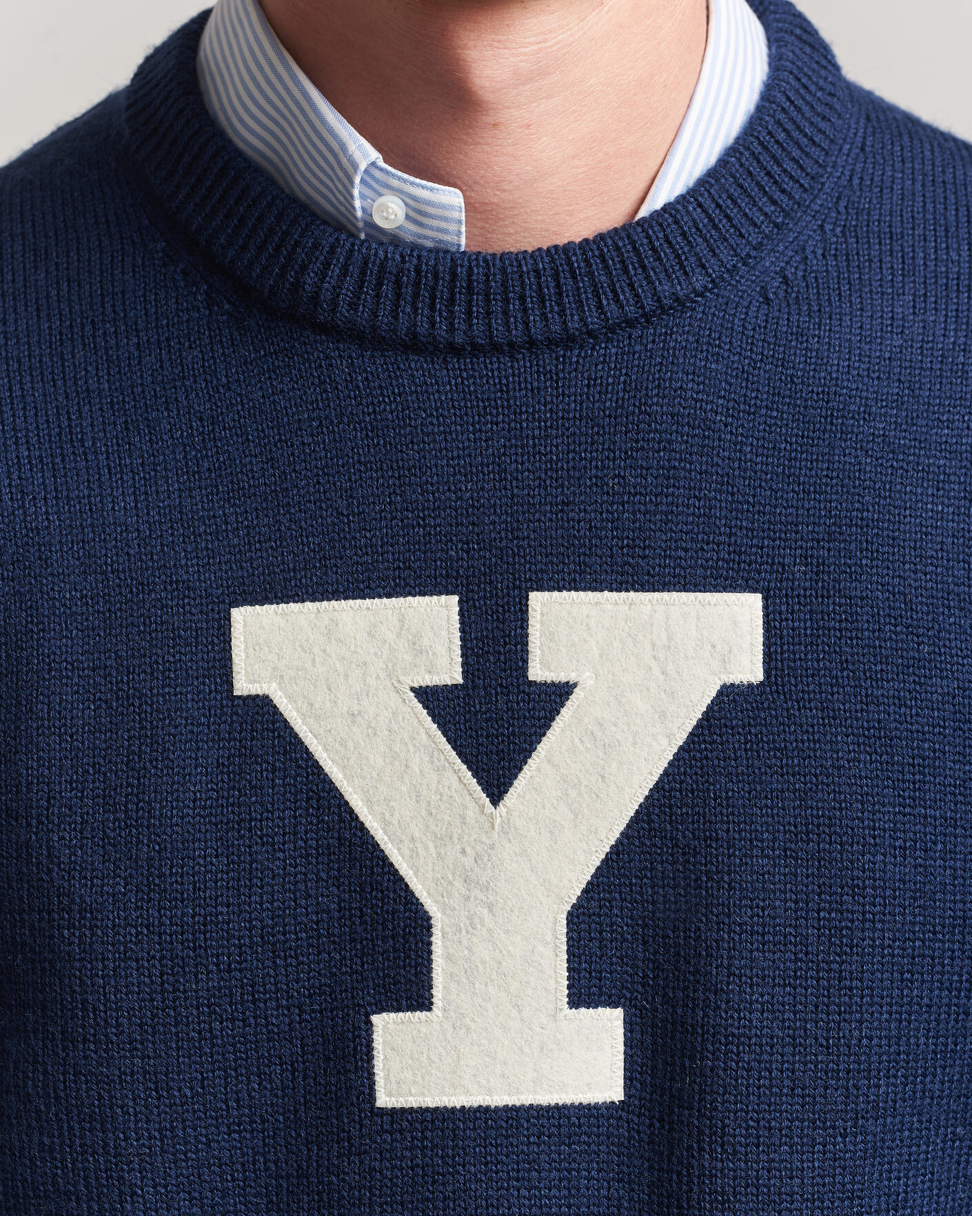Uomini | Maglieria | Gant | YALE Merino Crew Neck Marine