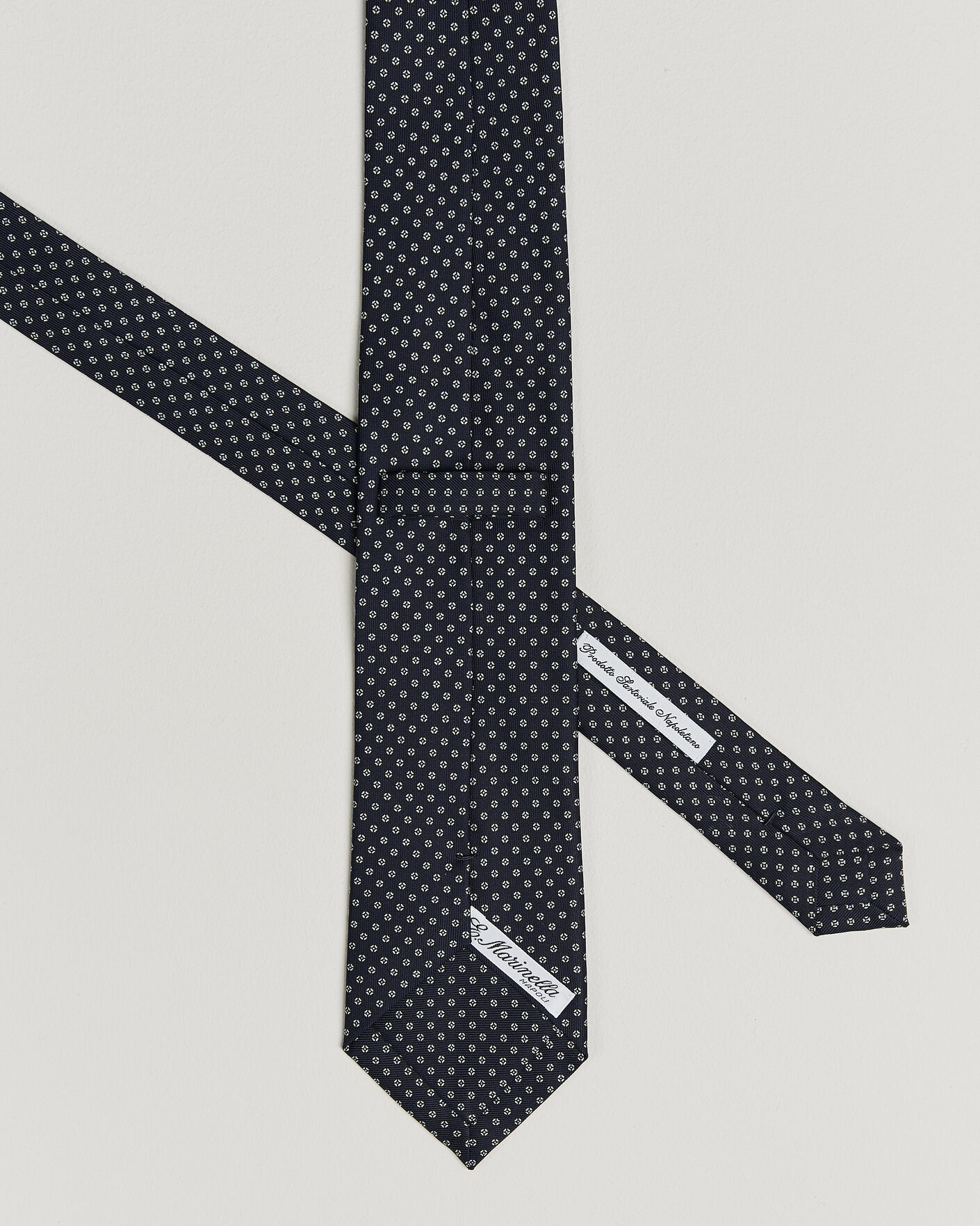 Uomini | Cravatte | E. Marinella | 3-Fold Printed Silk Tie Navy