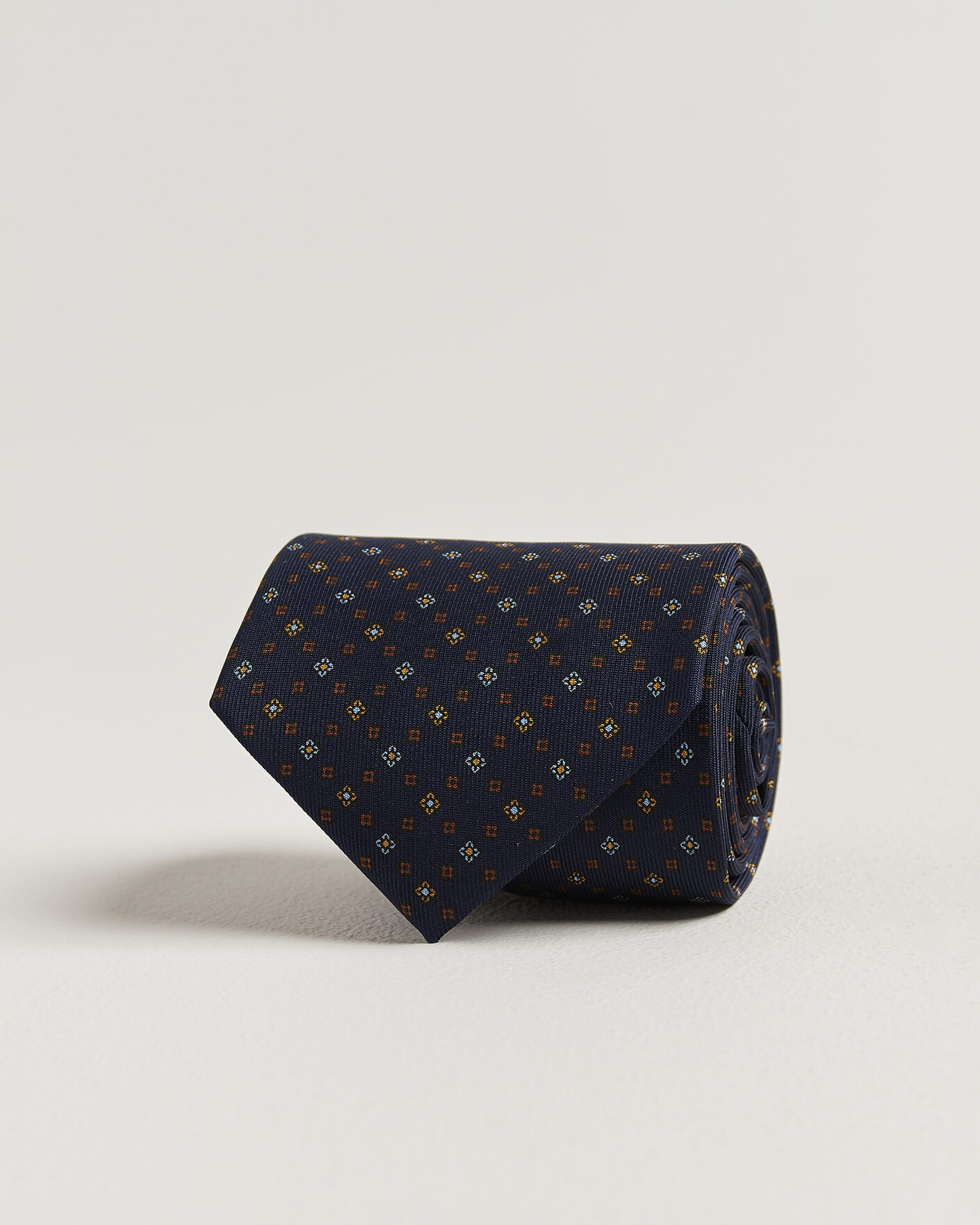 Uomini | Cravatte | E. Marinella | 3-Fold Printed Silk Tie Navy