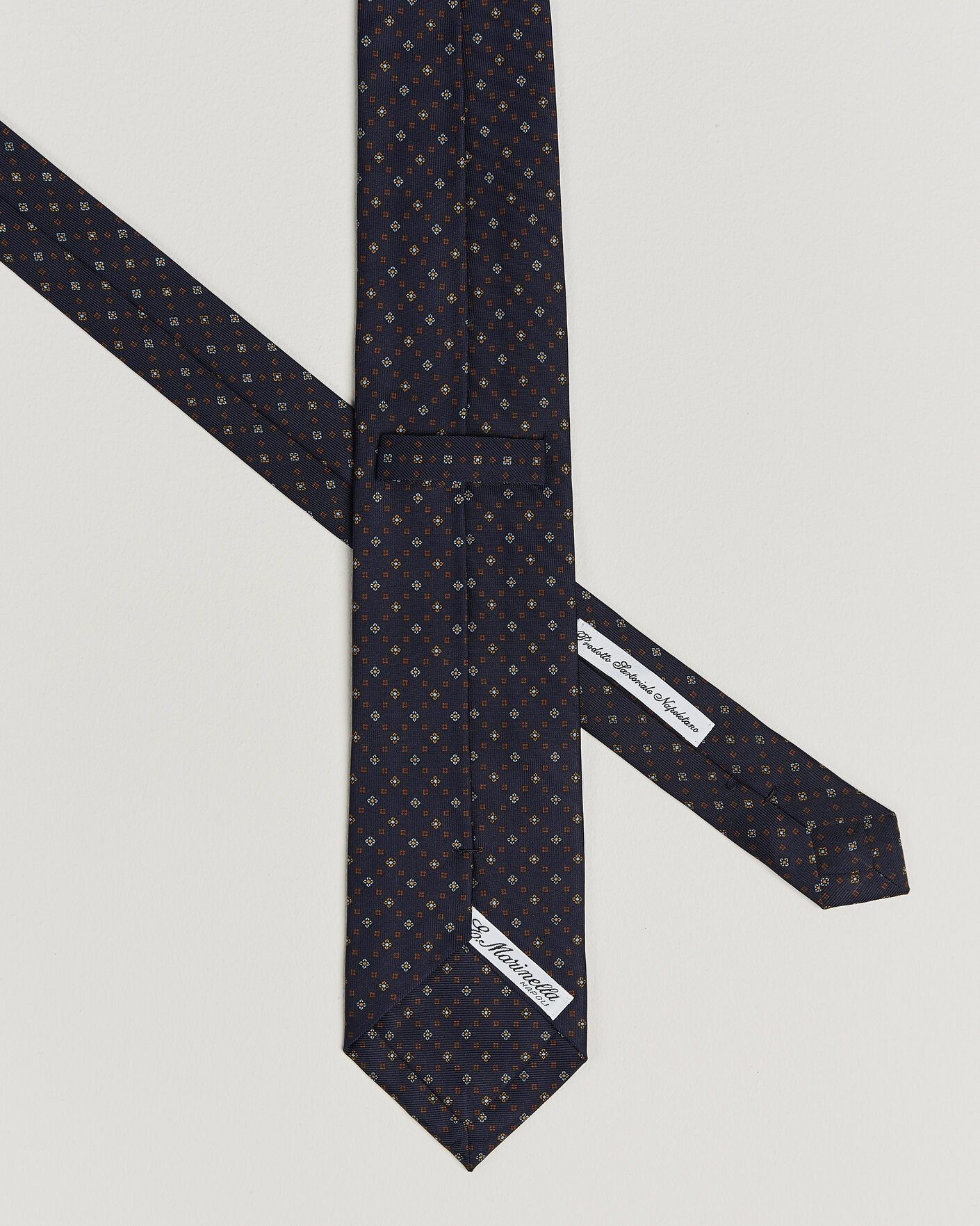 Uomini | Cravatte | E. Marinella | 3-Fold Printed Silk Tie Navy