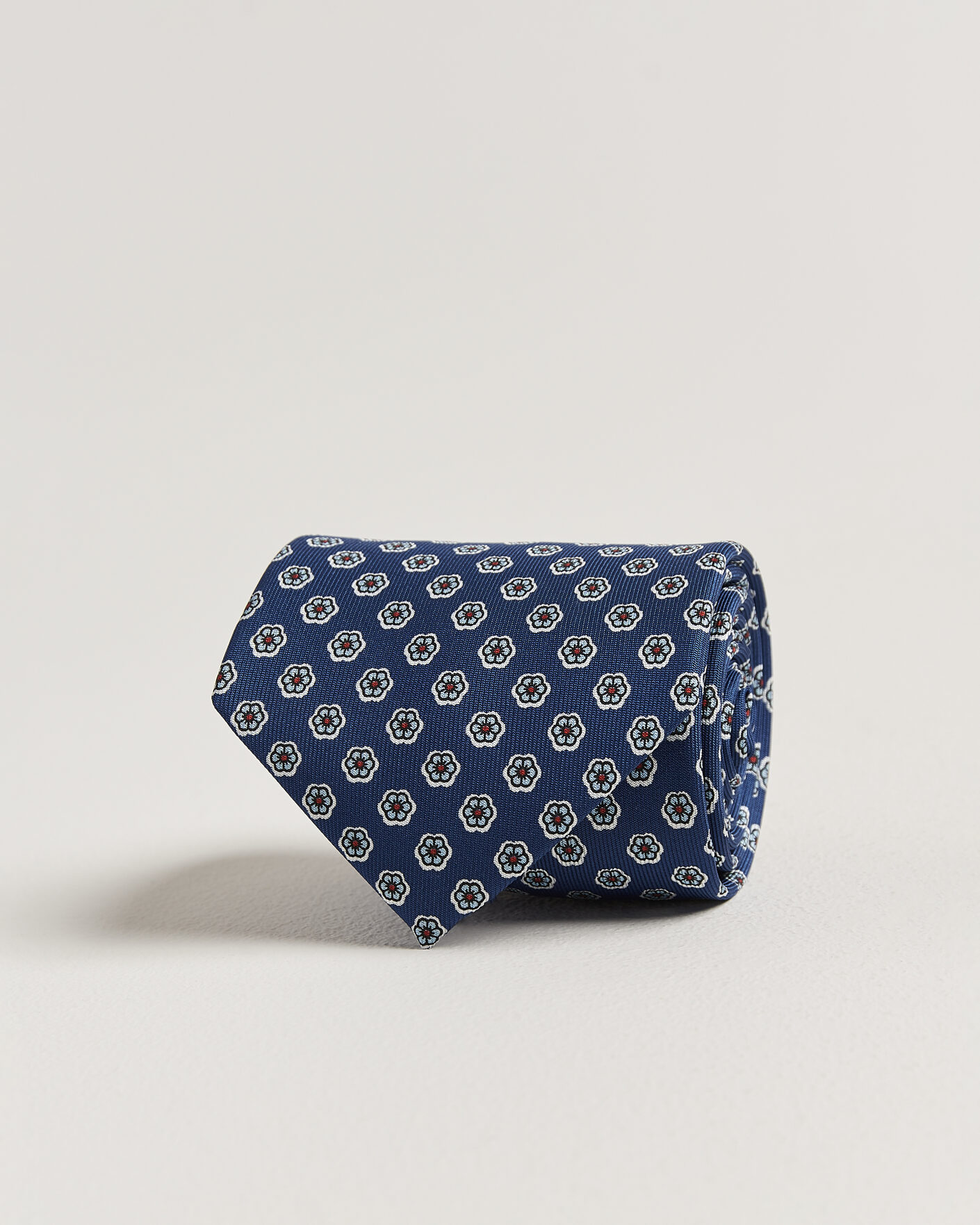 Uomini | Cravatte | E. Marinella | 3-Fold Printed Silk Tie Dark Blue