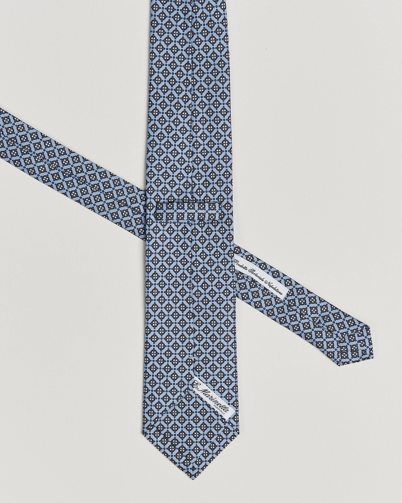 Uomini | Cravatte | E. Marinella | 3-Fold Printed Silk Tie Blue