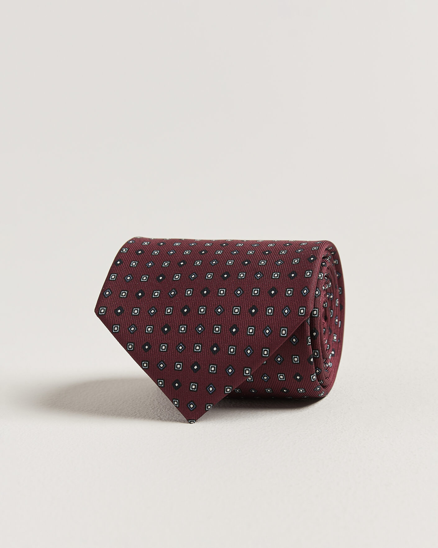 Uomini | Cravatte | E. Marinella | 3-Fold Printed Silk Tie Burgundy