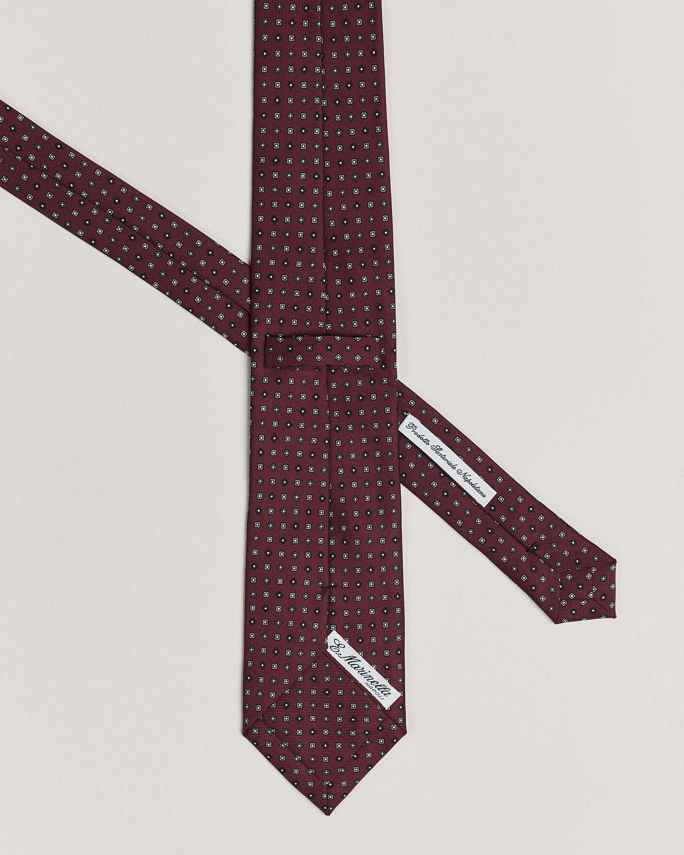 Uomini | Cravatte | E. Marinella | 3-Fold Printed Silk Tie Burgundy