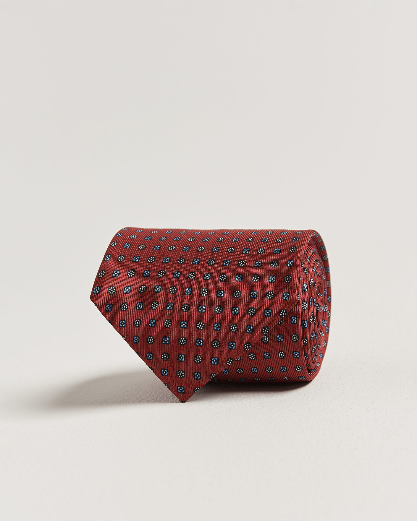 Uomini | Cravatte | E. Marinella | 3-Fold Printed Silk Tie Dark Red