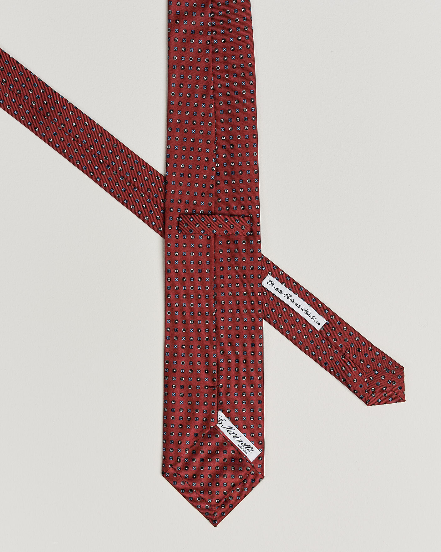 Uomini | Cravatte | E. Marinella | 3-Fold Printed Silk Tie Dark Red