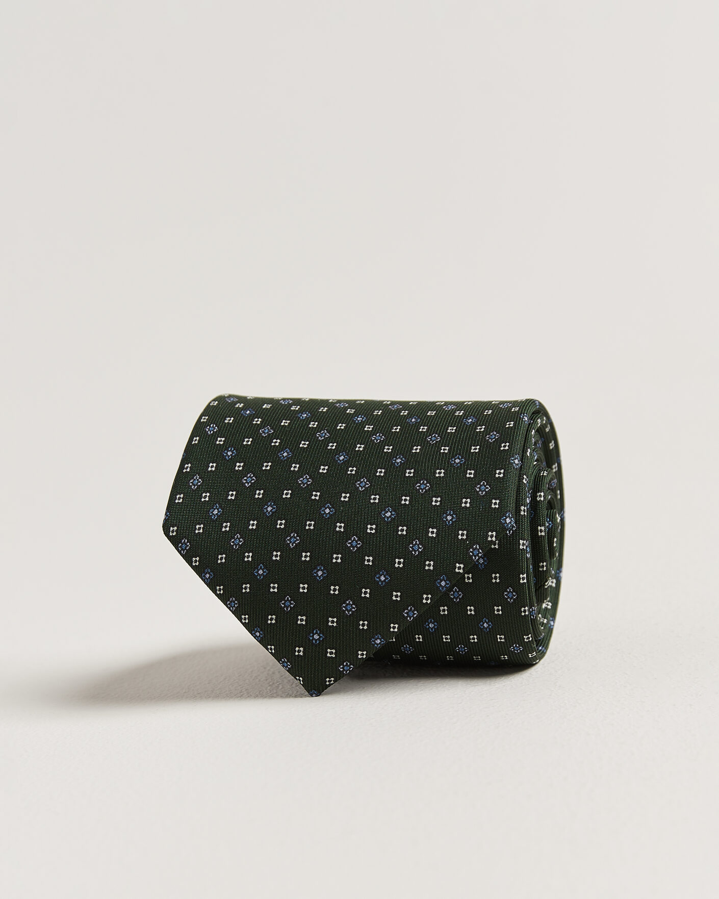 Uomini | Cravatte | E. Marinella | 3-Fold Printed Silk Tie Dark Green
