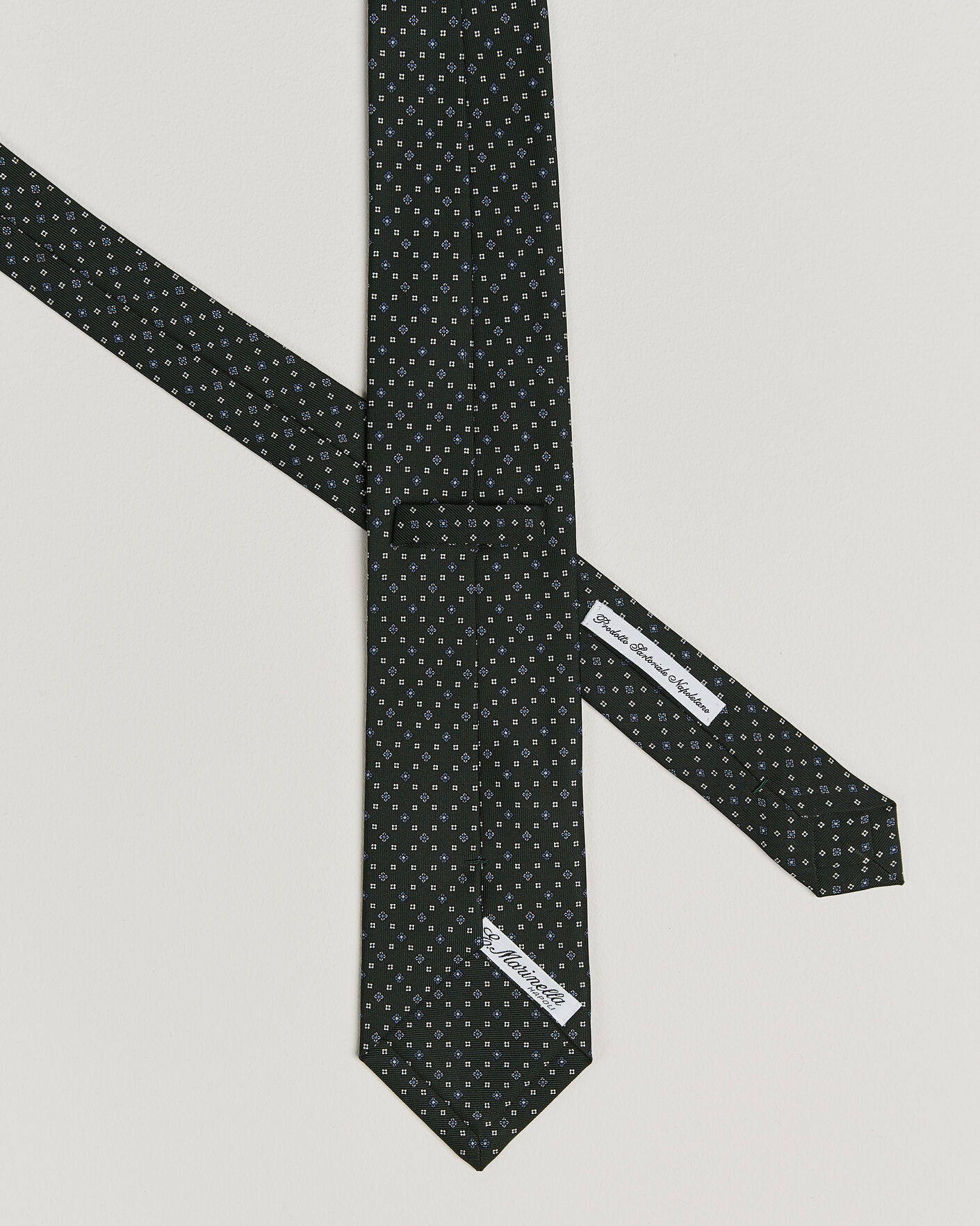 Uomini | Cravatte | E. Marinella | 3-Fold Printed Silk Tie Dark Green