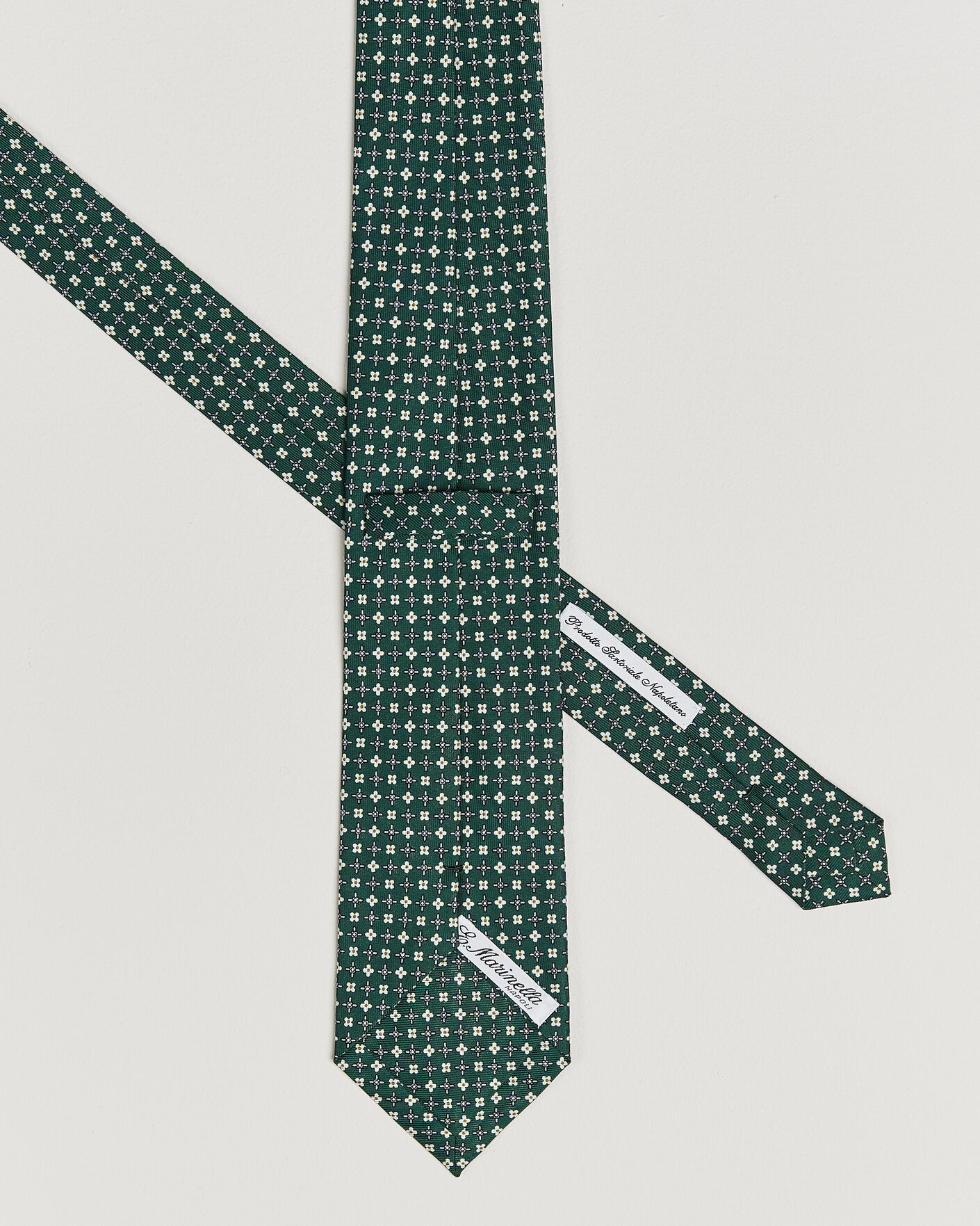 Uomini | Cravatte | E. Marinella | 3-Fold Printed Silk Tie Dark Green
