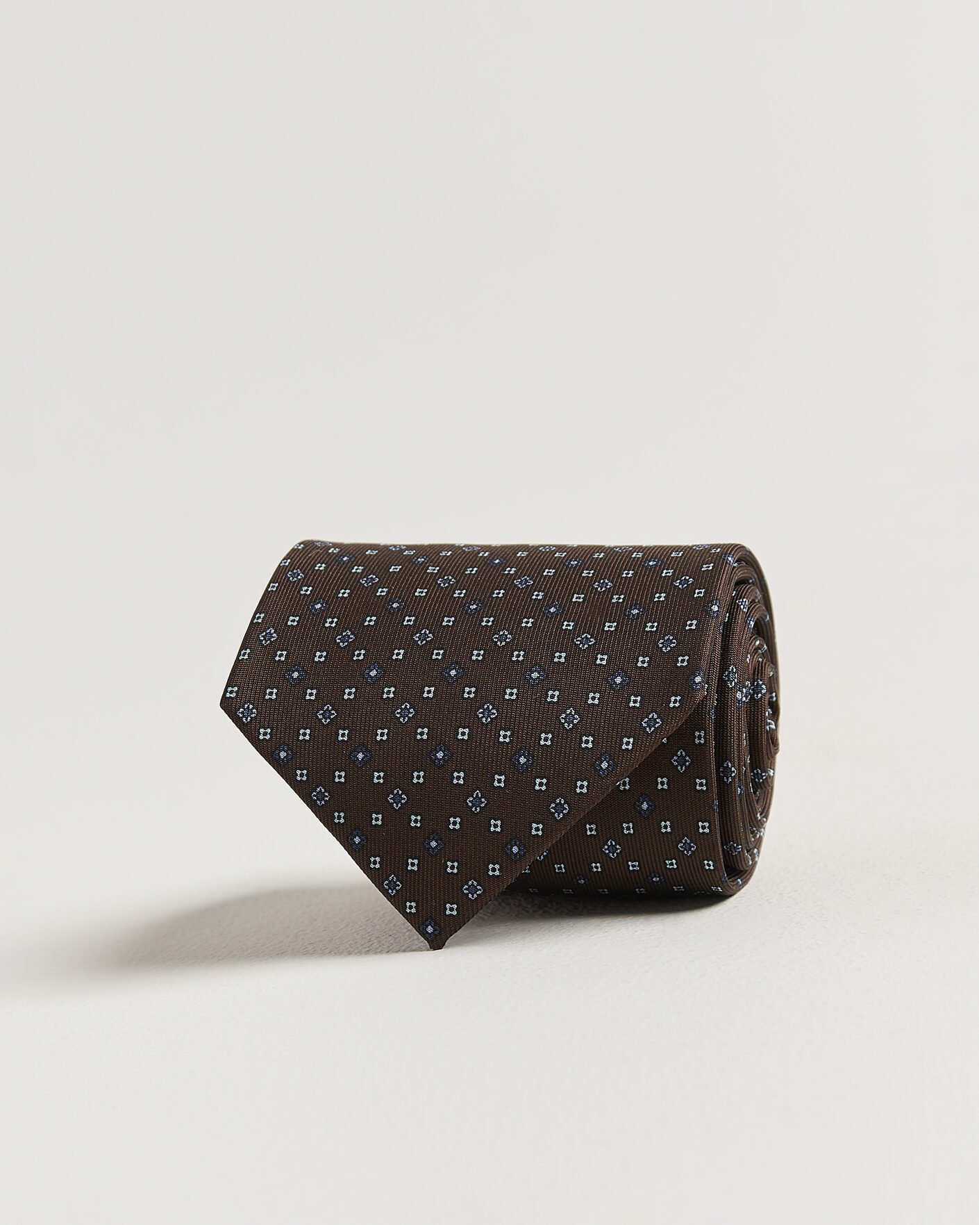 Uomini | Cravatte | E. Marinella | 3-Fold Printed Silk Tie Brown