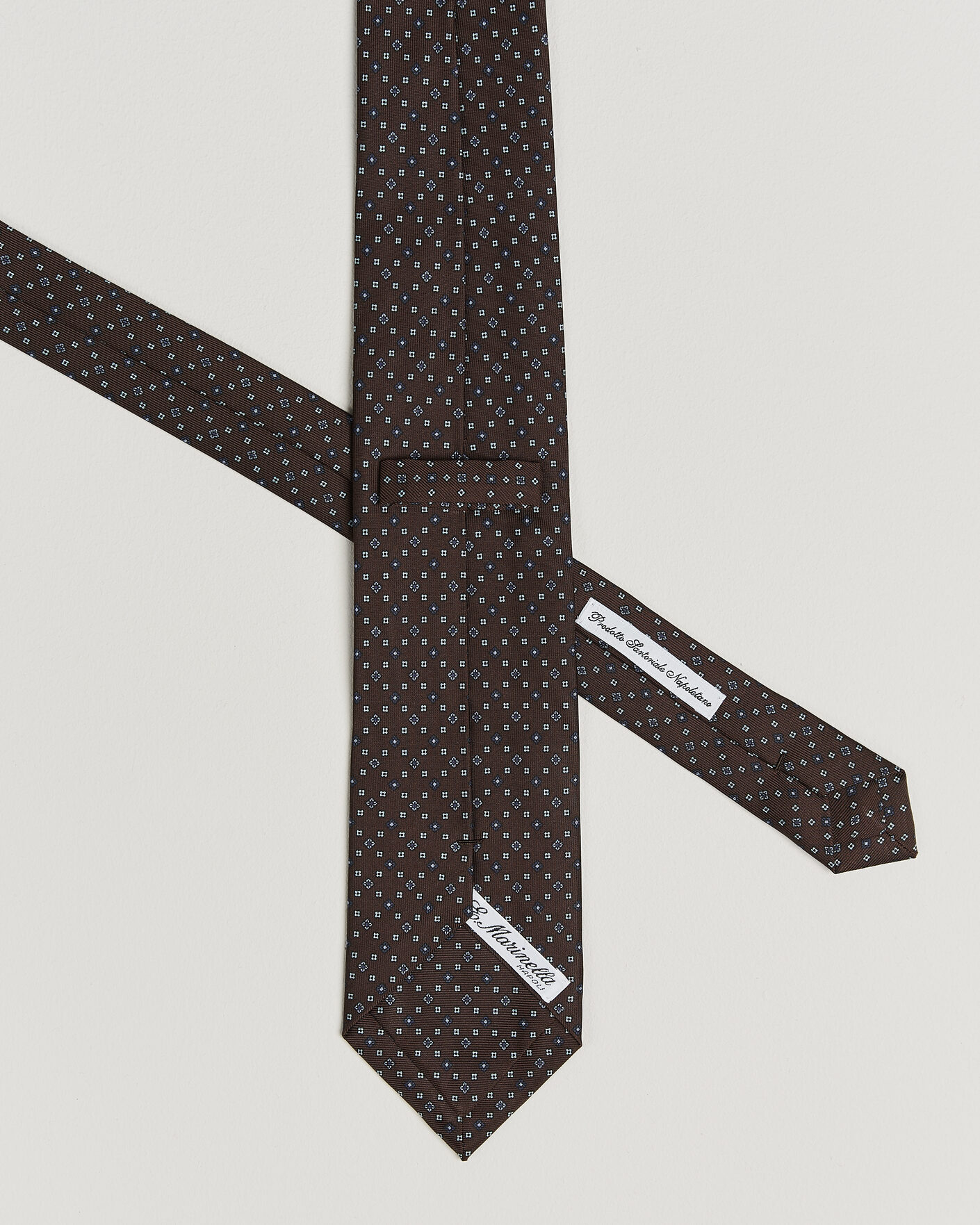 Uomini | Cravatte | E. Marinella | 3-Fold Printed Silk Tie Brown