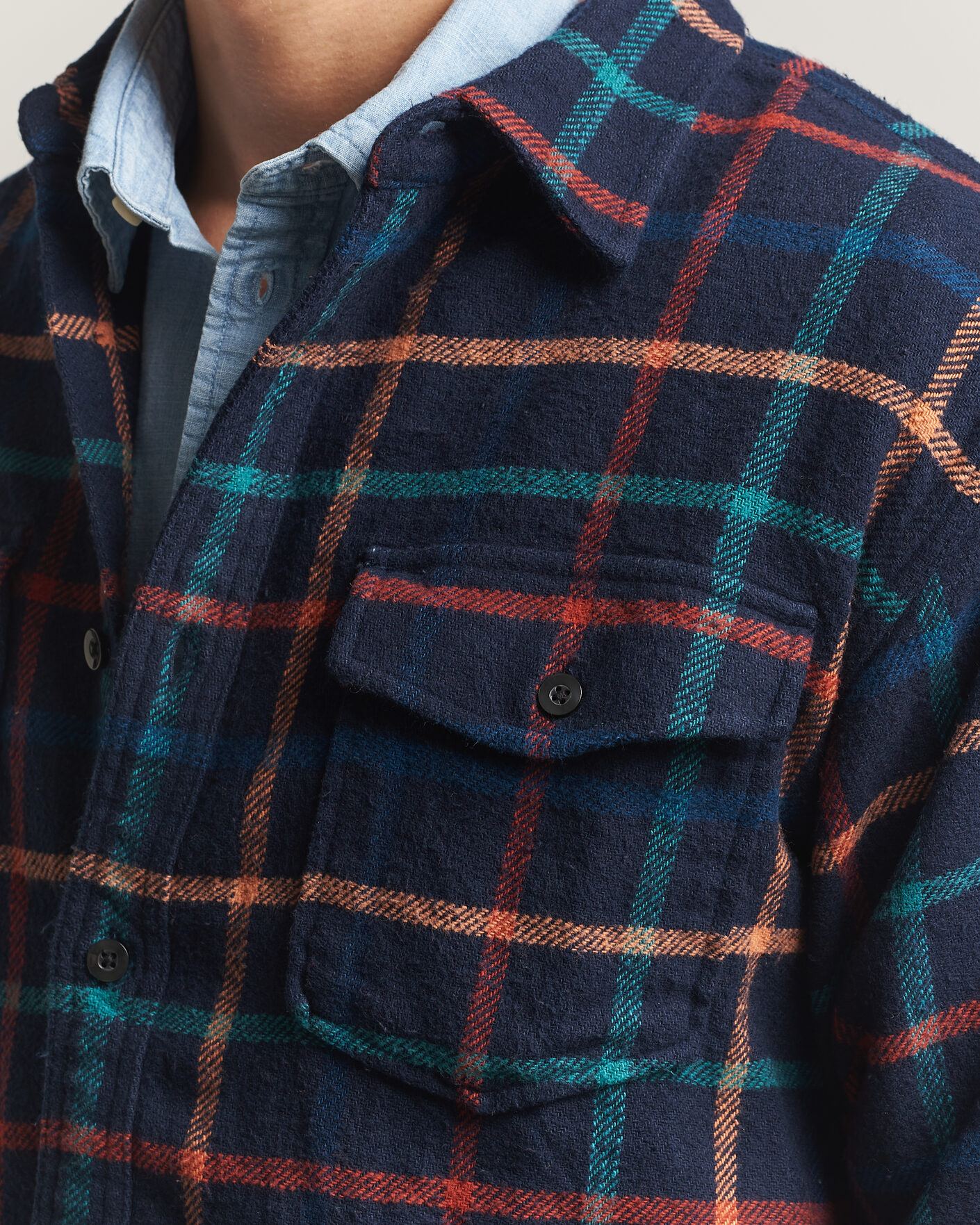 Uomini | Camicie | Pendleton | Big Pocket Shirt Dark Blue Check