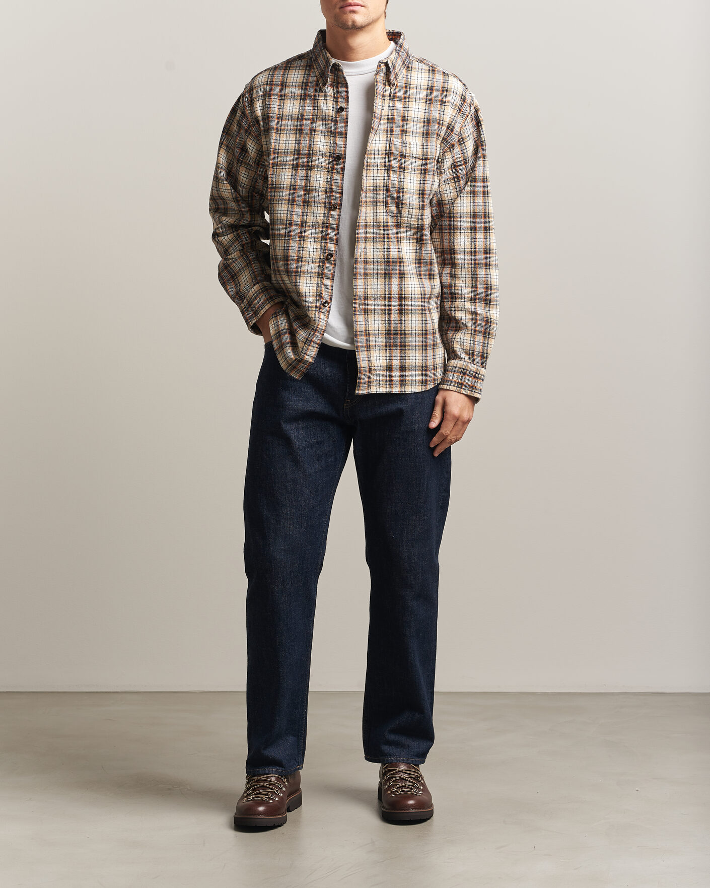 Uomini | Camicie | Pendleton | Flannel Button Down Shirt Brown Check