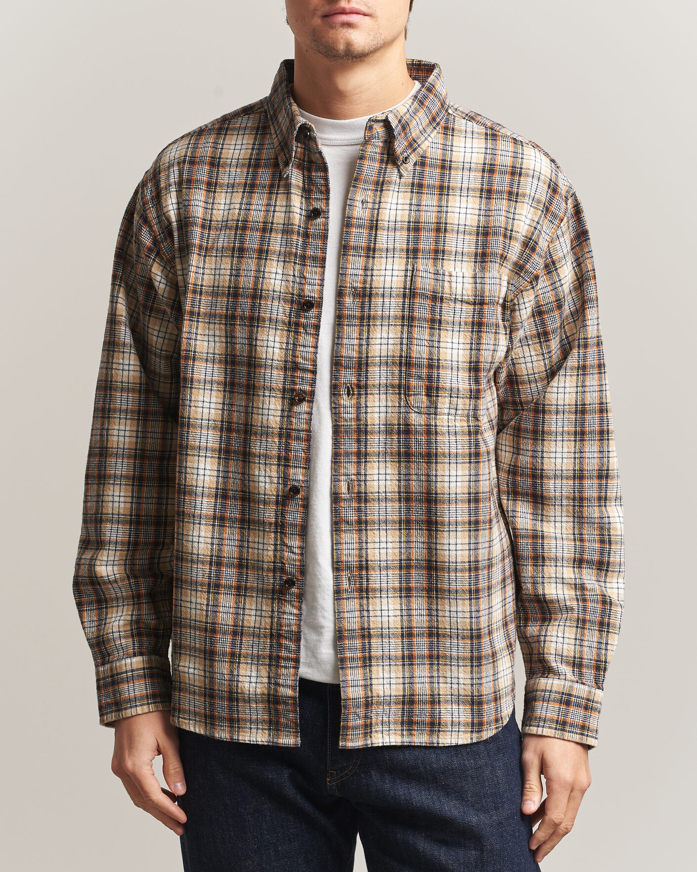 Uomini | Camicie | Pendleton | Flannel Button Down Shirt Brown Check
