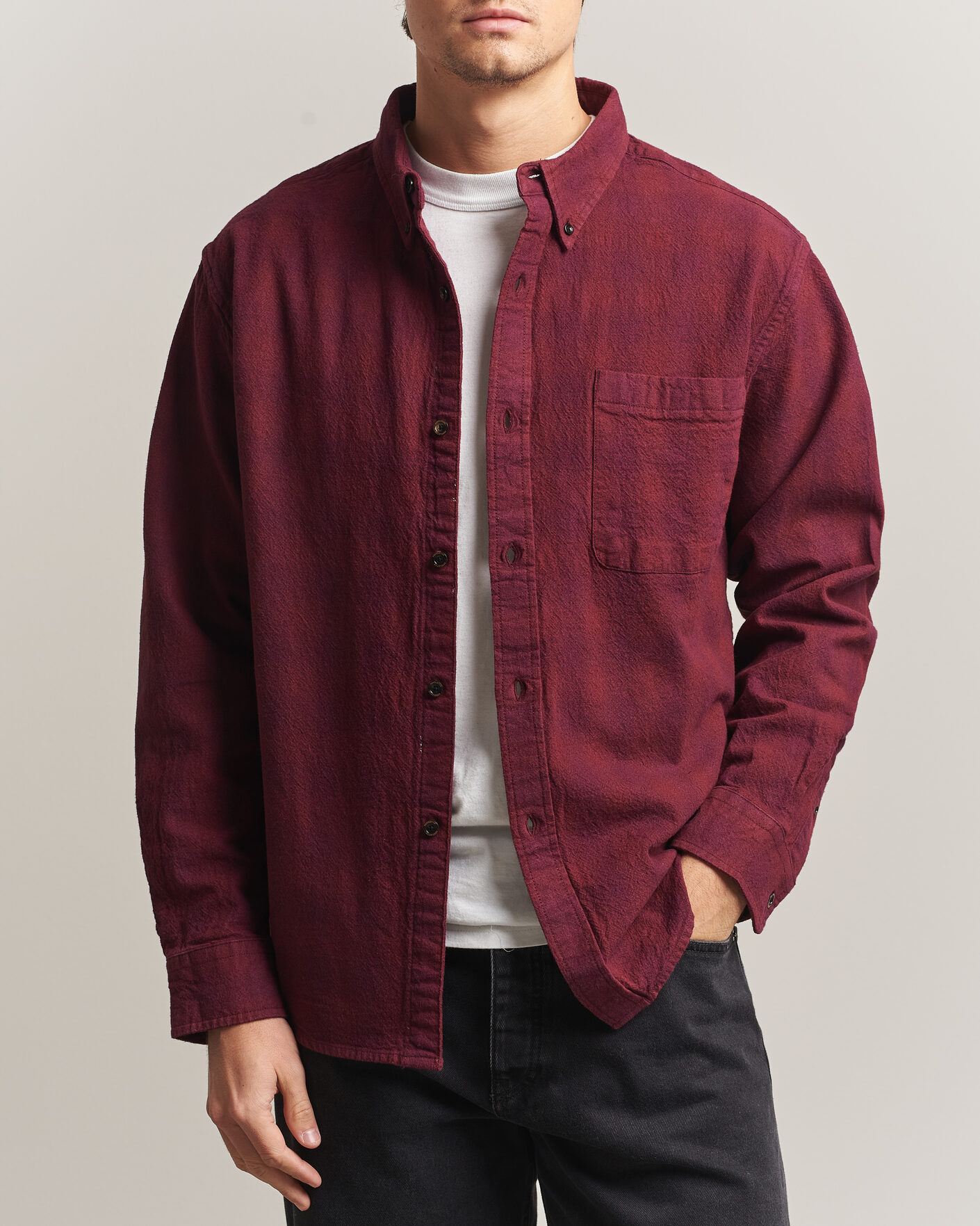 Uomini | Camicie | Pendleton | Flannel Button Down Shirt Maroon Plaid