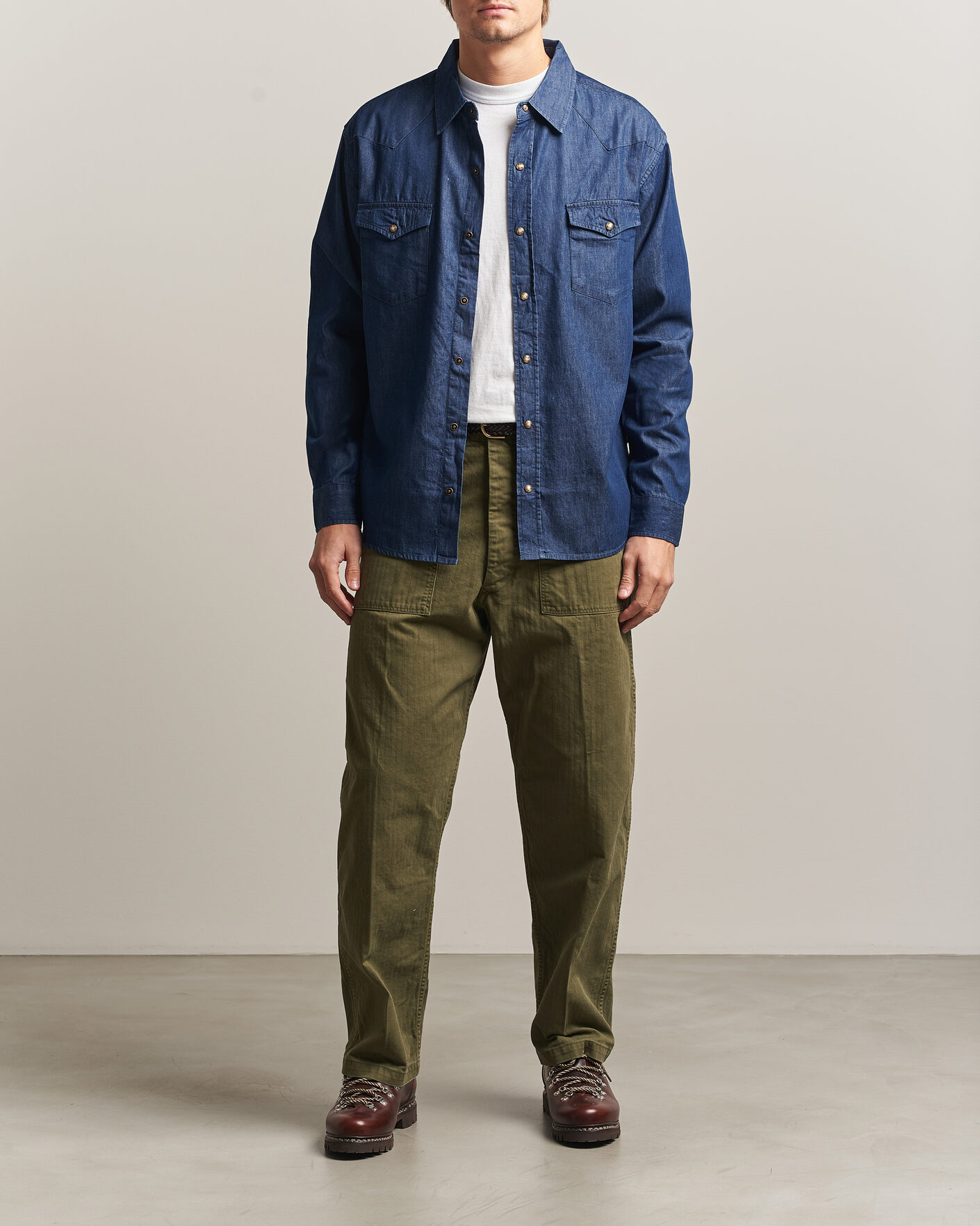 Uomini | Camicie | Pendleton | Chandler Western Shirt Indigo Chambray