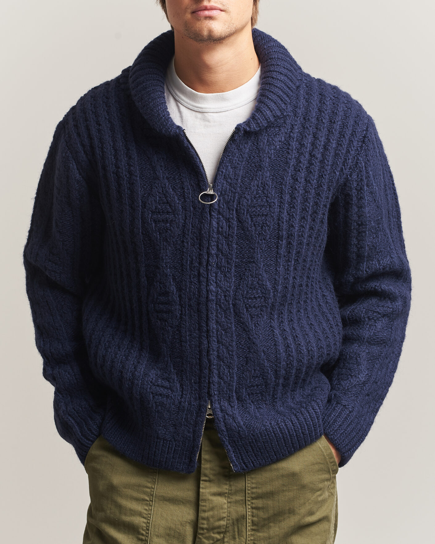 Uomini | Maglieria | Pendleton | Hoop Zip Cardigan Navy