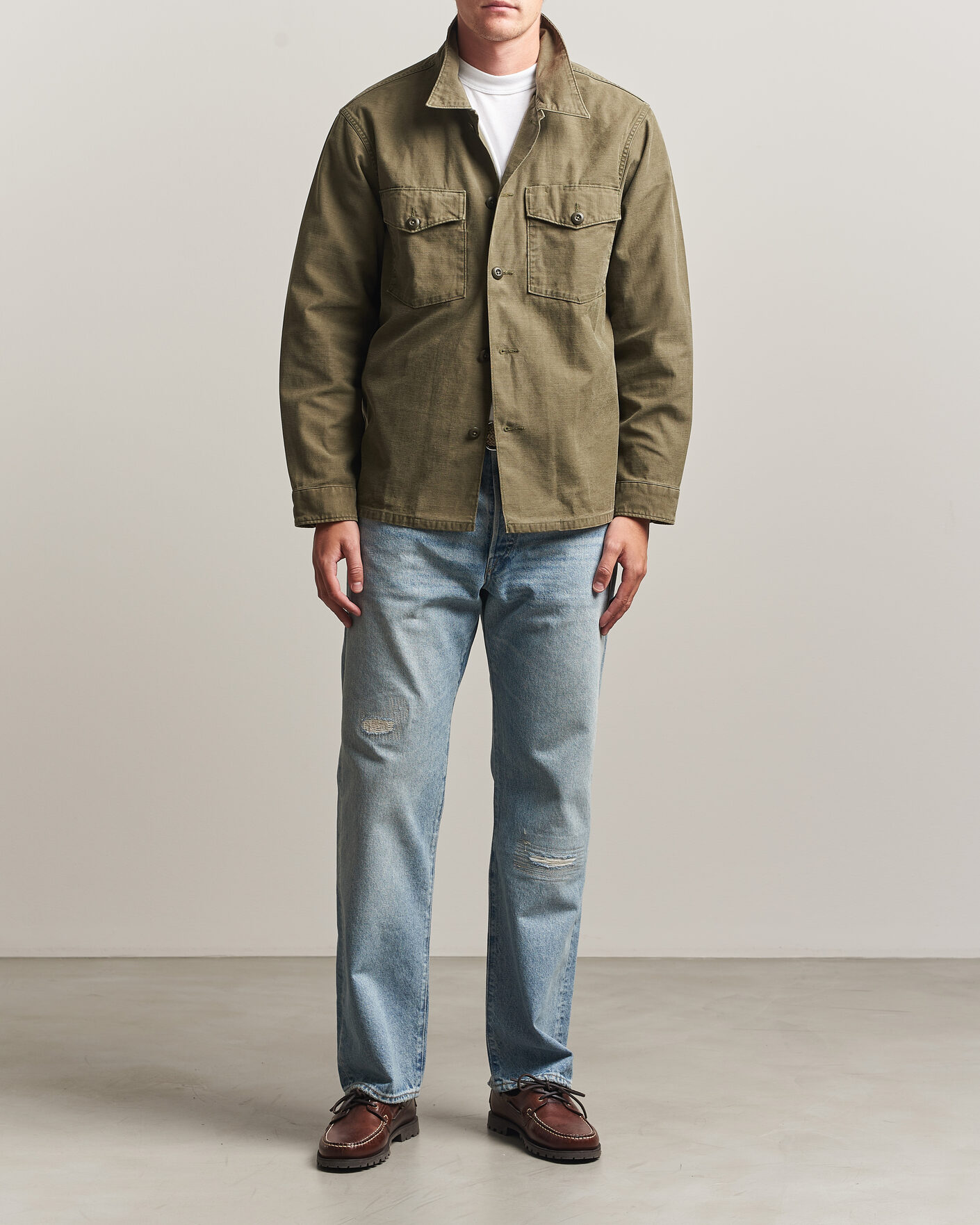 Uomini | Jeans | RRL | Vintage Fit Distressed Jeans Bridgeview Wash