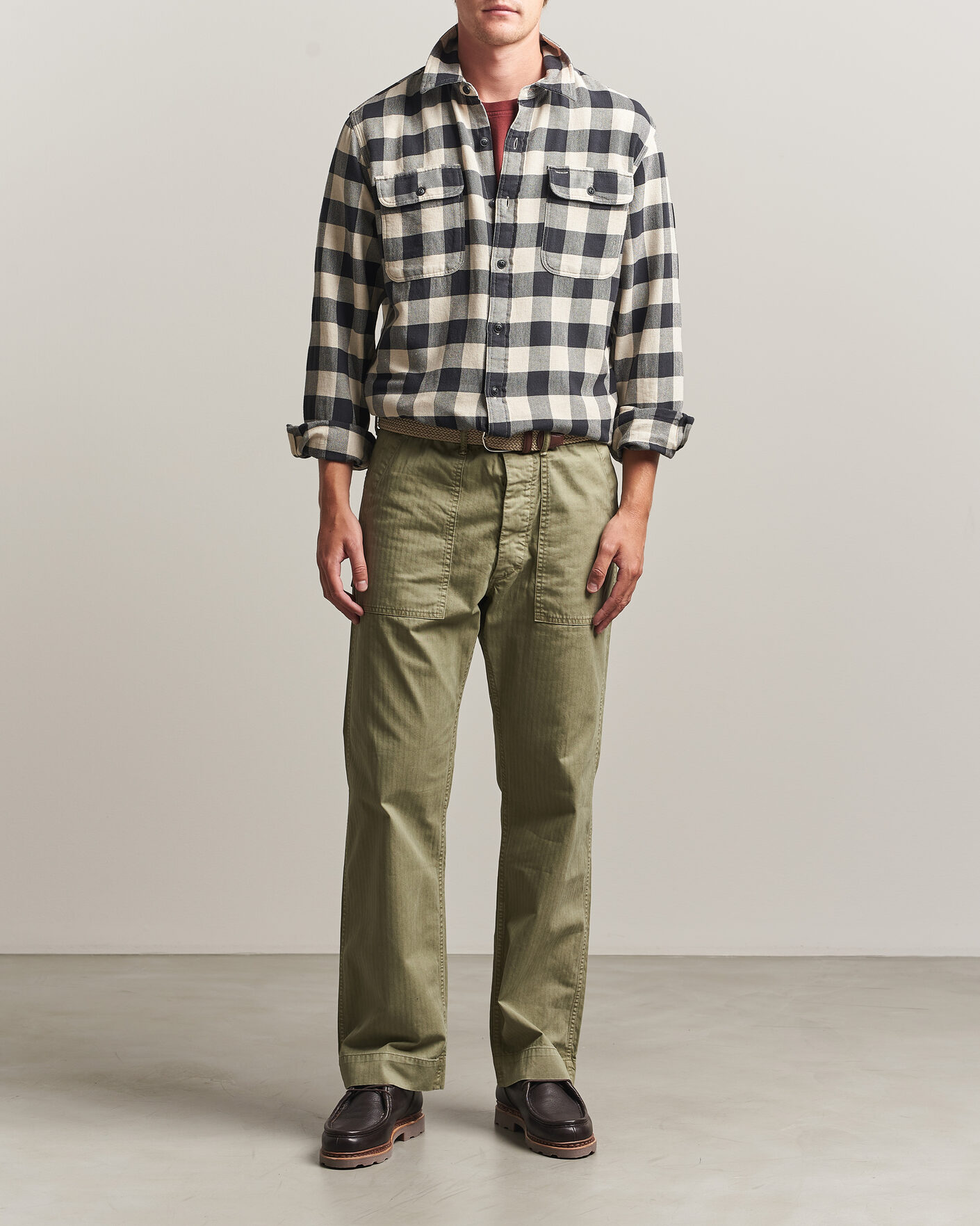 Uomini | Camicie | RRL | Matlock Plaid Shirt Black/Cream