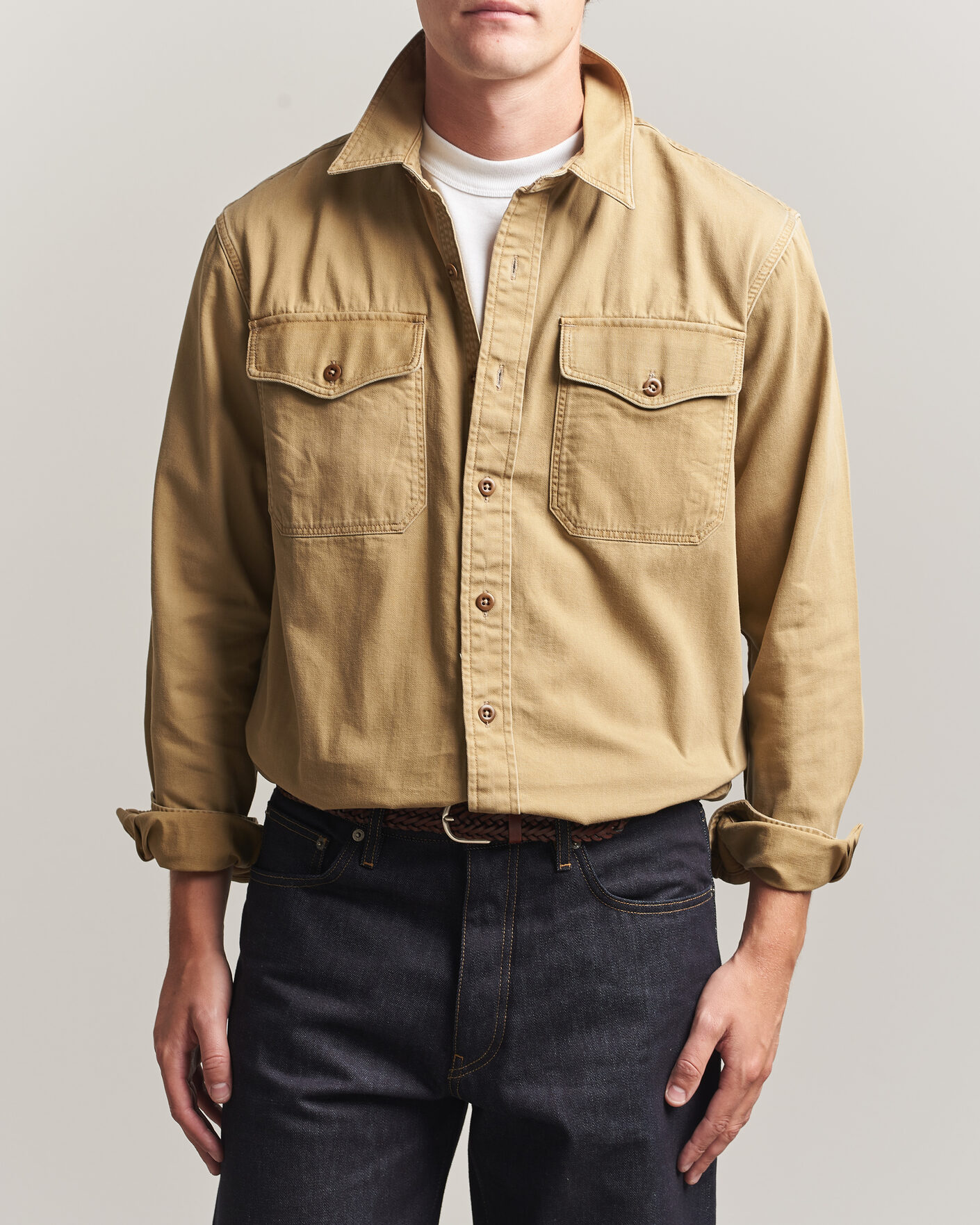 Uomini | Camicie | RRL | Officers Shirt Faded Tan