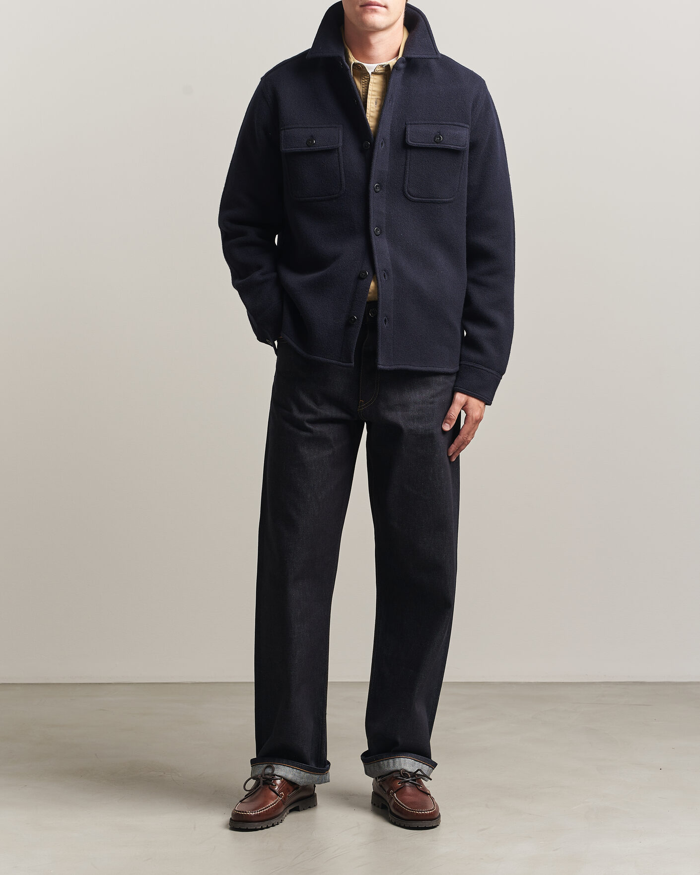 Uomini | Camicie | RRL | CPO Cardigan Shirt Navy